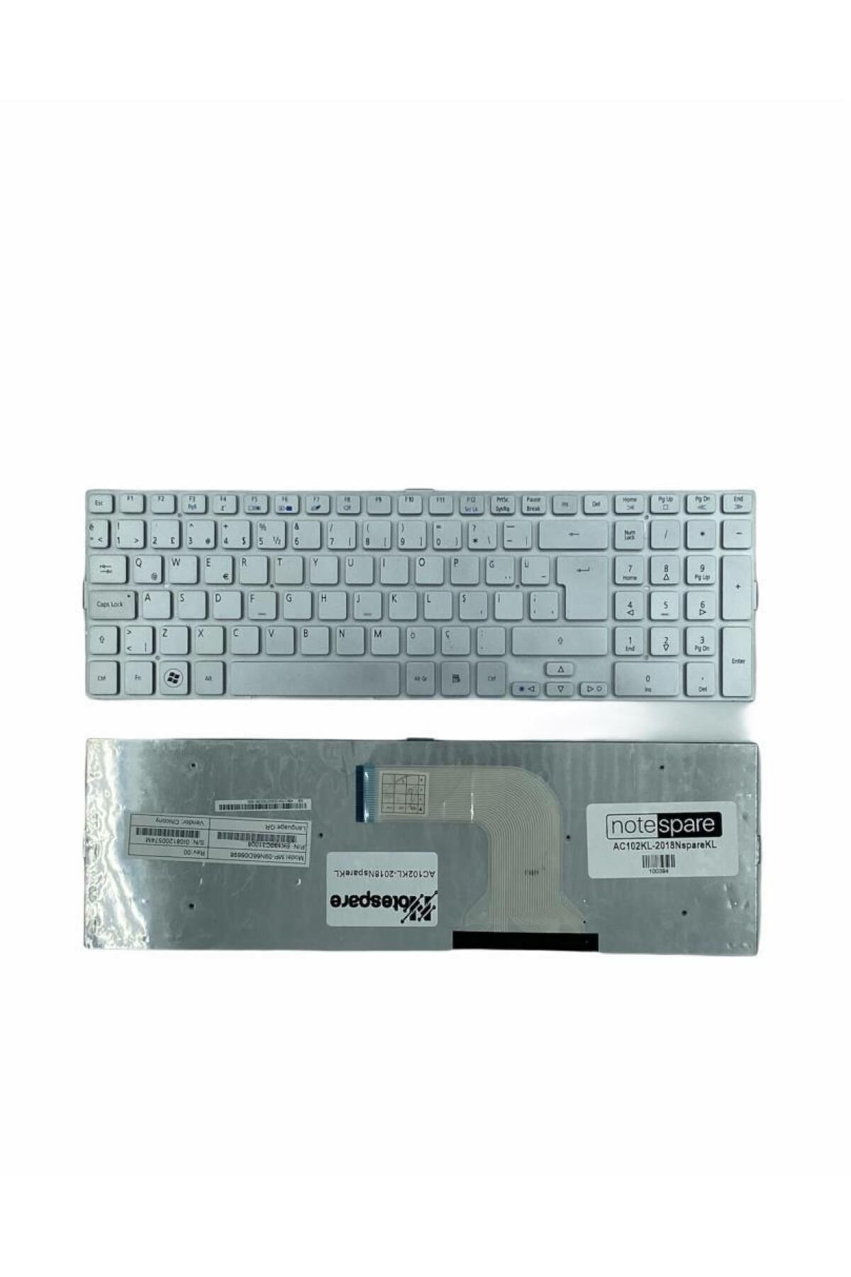 Acer ile Uyumlu KB.I170A.198, KB.I170A.200, MP-09N66GB6698 Notebook Klavye Gümüş Gri TR