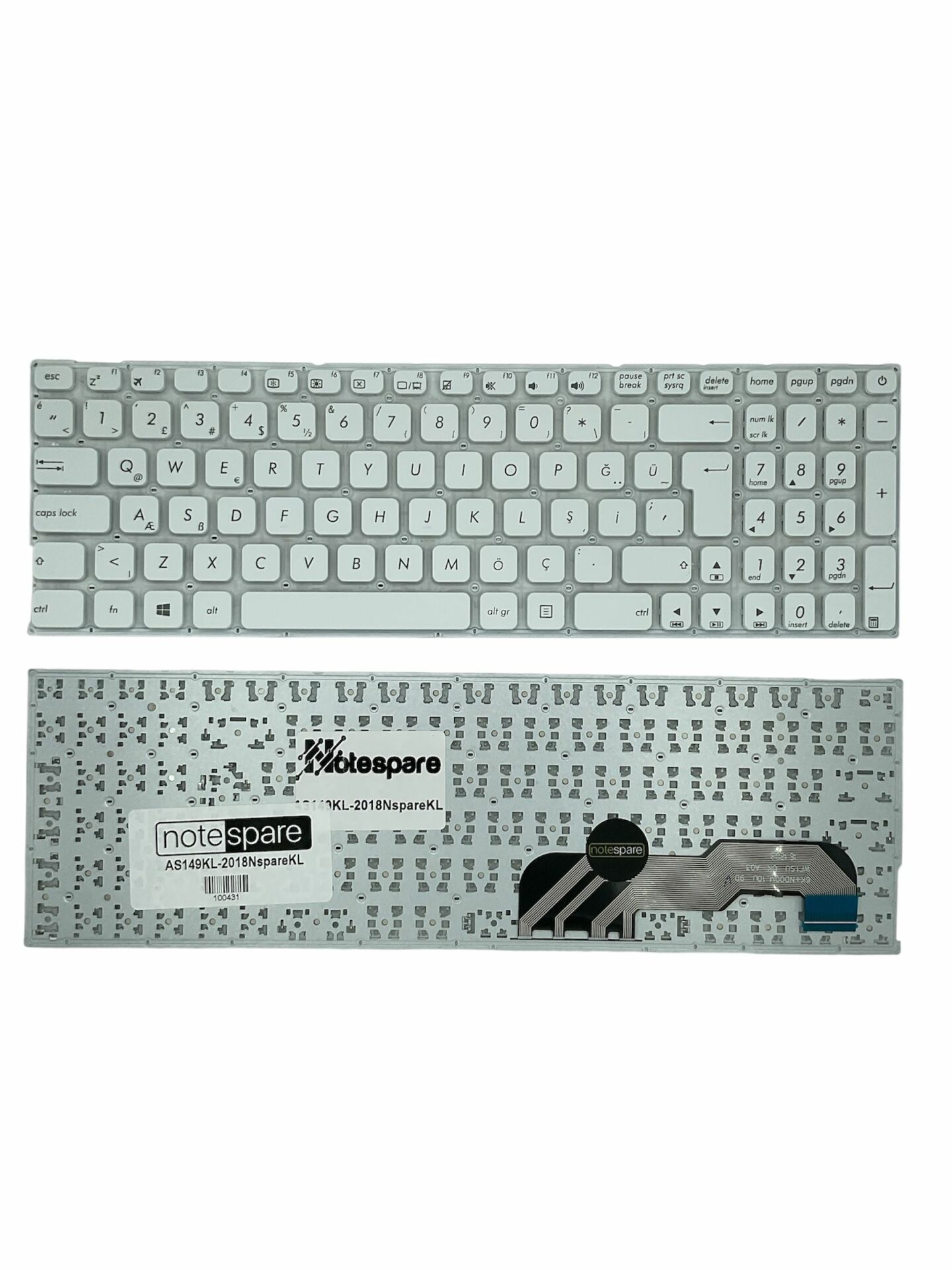 Asus ile Uyumlu 0KN0-UK1TU13, 0KN0-UK2TU13, 0KNB0-8724TU00 Notebook Klavye Beyaz TR