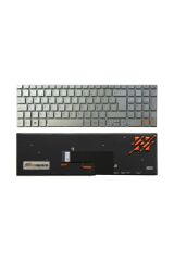 Sony ile Uyumlu Vaio Fit SVF1521D1R, SVF1521D2E, SVF1521D2R Notebook Klavye Işıklı Gümüş Gri TR