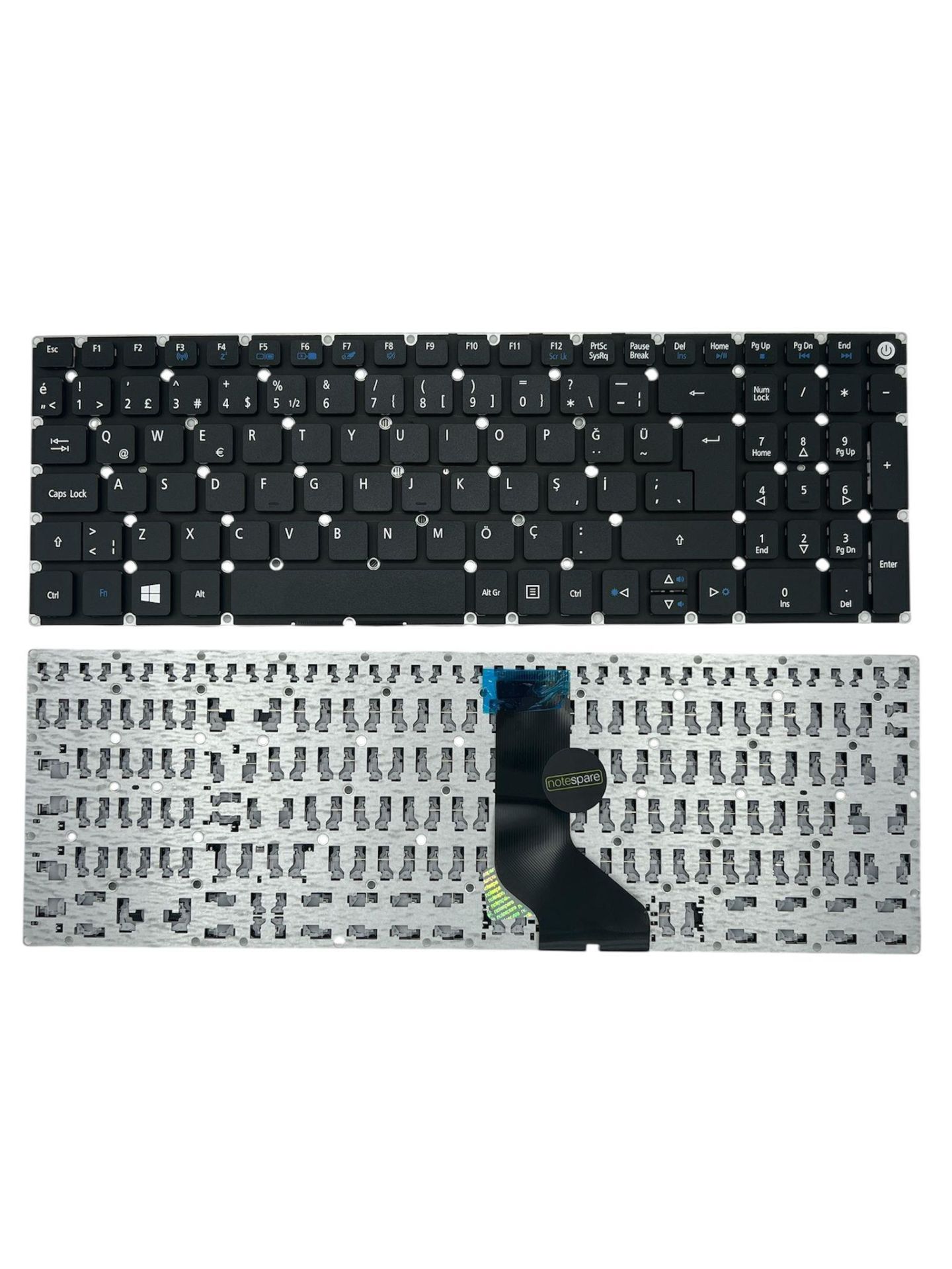 Acer ile Uyumlu Aspire 3 A315-33G, 3 A315-41G, 3 A315-51G, 3 A315-52G Notebook Klavye Siyah TR
