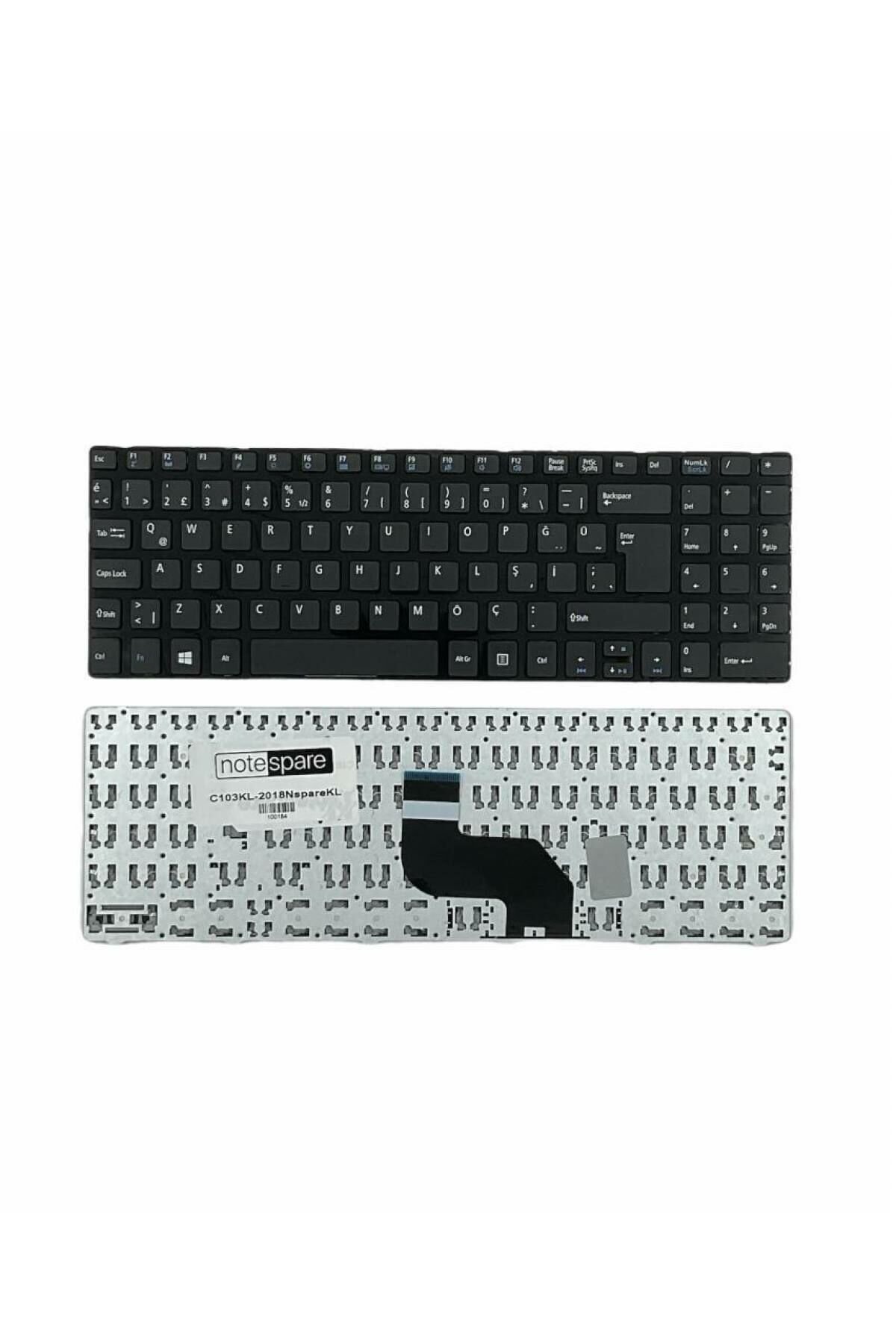Casper ile Uyumlu CNC.2430-8L35B-G, CNC.2450-4K35B-G, CNC.2450-8L35B-G Klavye Siyah Çerçeveli TR