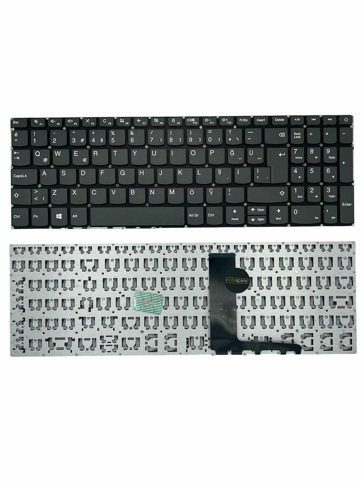 Lenovo ile Uyumlu Ideapad S145-15API Type 81UT Klavye Füme TR Power Tuşlu Versiyon