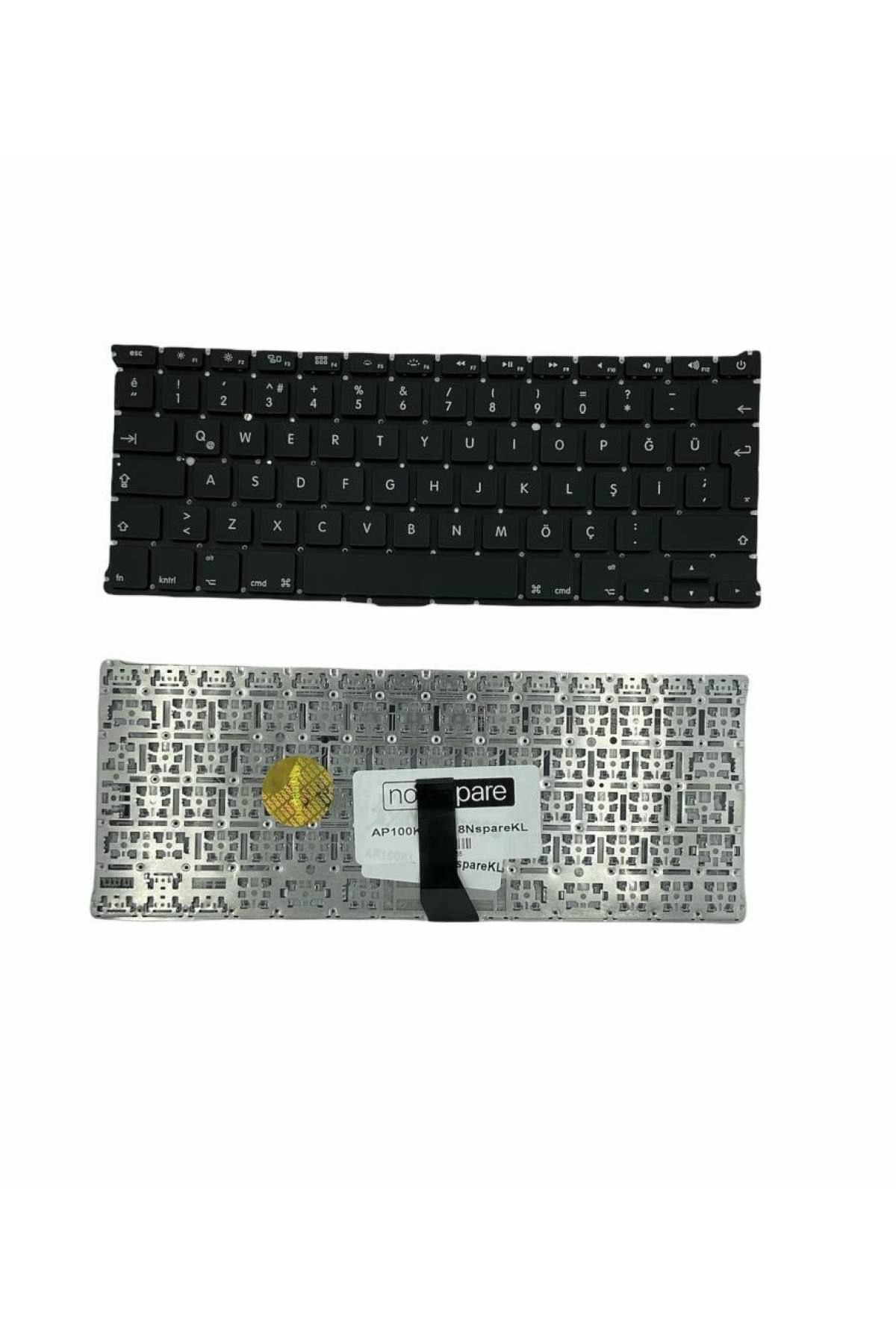 Macbook ile Uyumlu Air 13 İnç A1369 Notebook Klavye Siyah TR Büyük Enter Versiyon