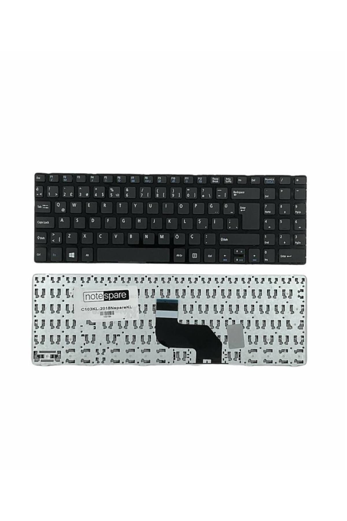 Casper ile Uyumlu CNU.1000-2K05V-S, CNU.1000-4K05V-S, CNU.2020-4K05V-S Klavye Siyah Çerçeveli TR