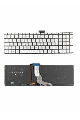 Hp ile Uyumlu 15-ab002nt (M7W62EA), 15-ab003nt (M7W63EA) Işıklı Klavye Gümüş Gri TR