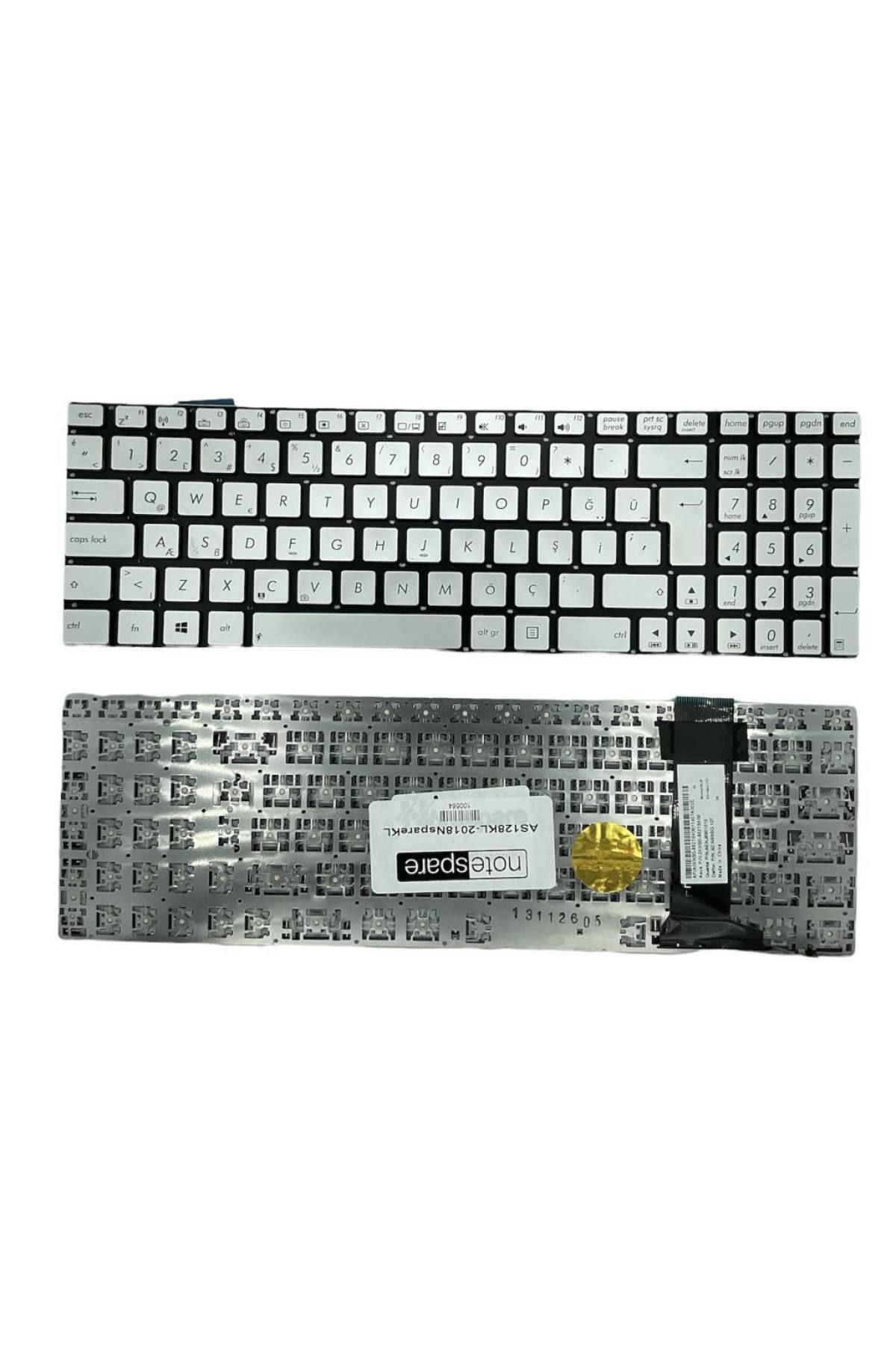Asus ile Uyumlu Q550, Q550LF Notebook Klavye Gümüş Gri TR