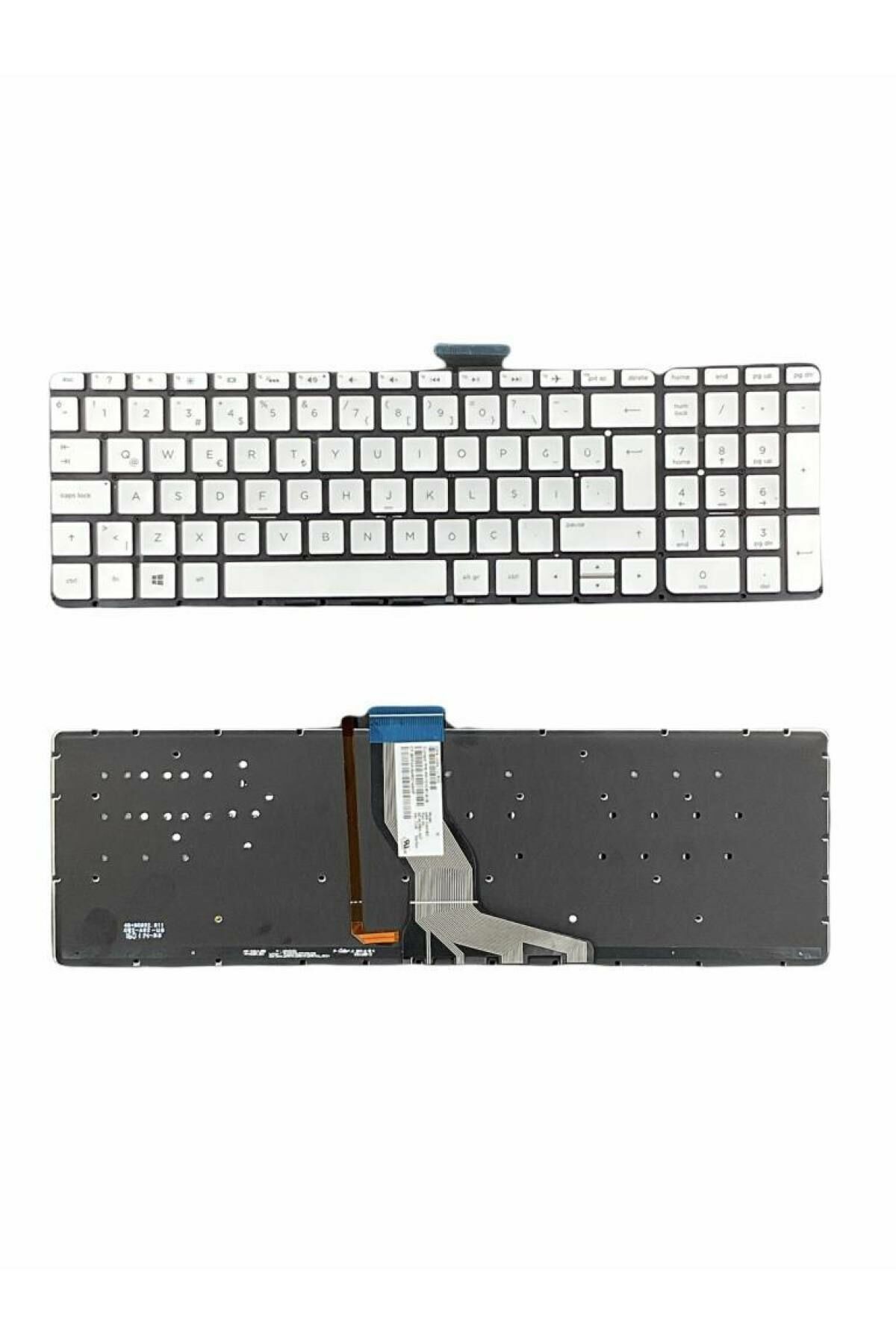 Hp ile Uyumlu Omen 15-ax210nt 3RN07EA Işıklı Klavye Gümüş Gri TR