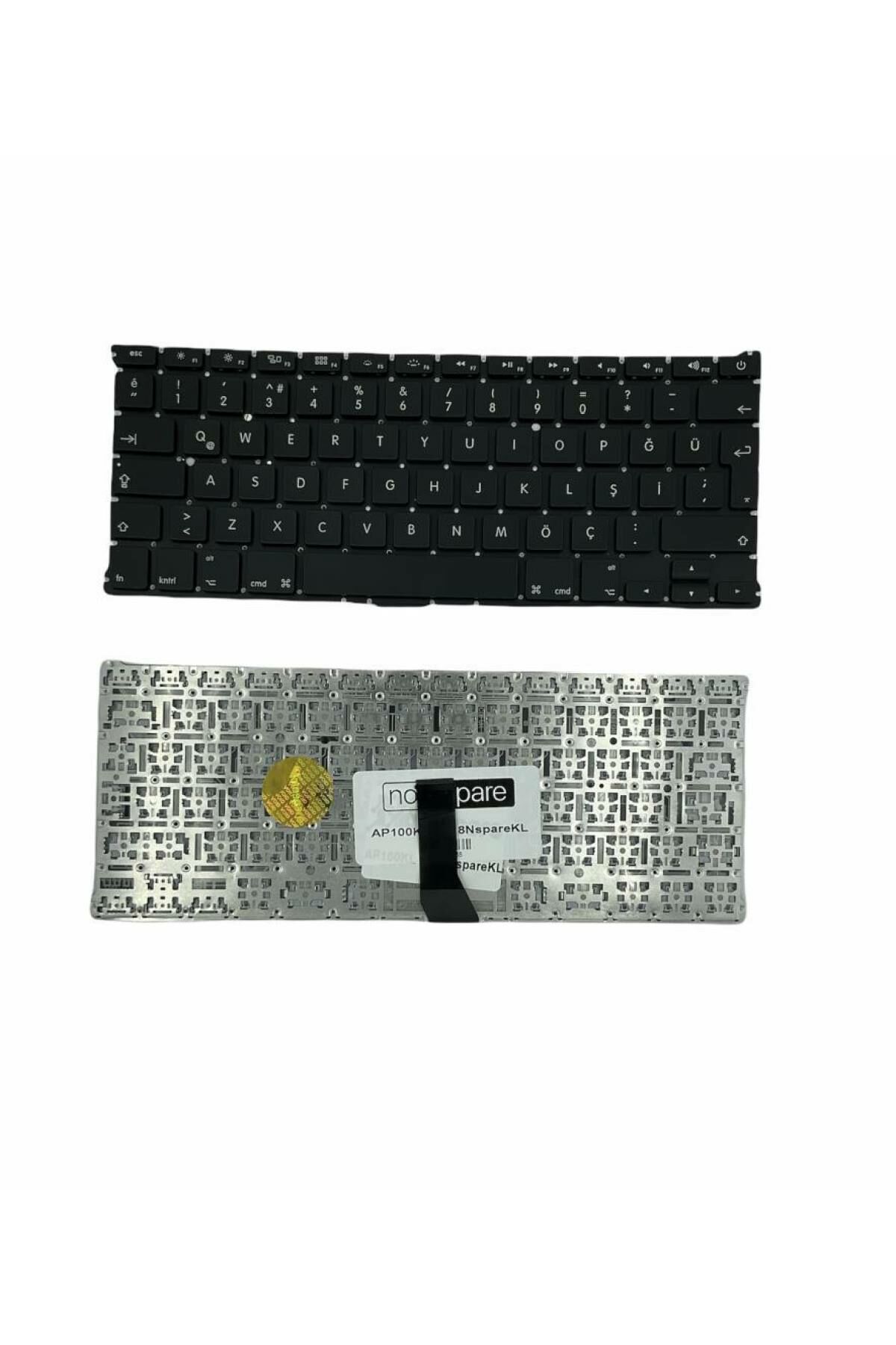 Macbook ile Uyumlu Air 13'' A1466 Z0UU1LL/A* Notebook Klavye Siyah TR Büyük Enter Versiyon