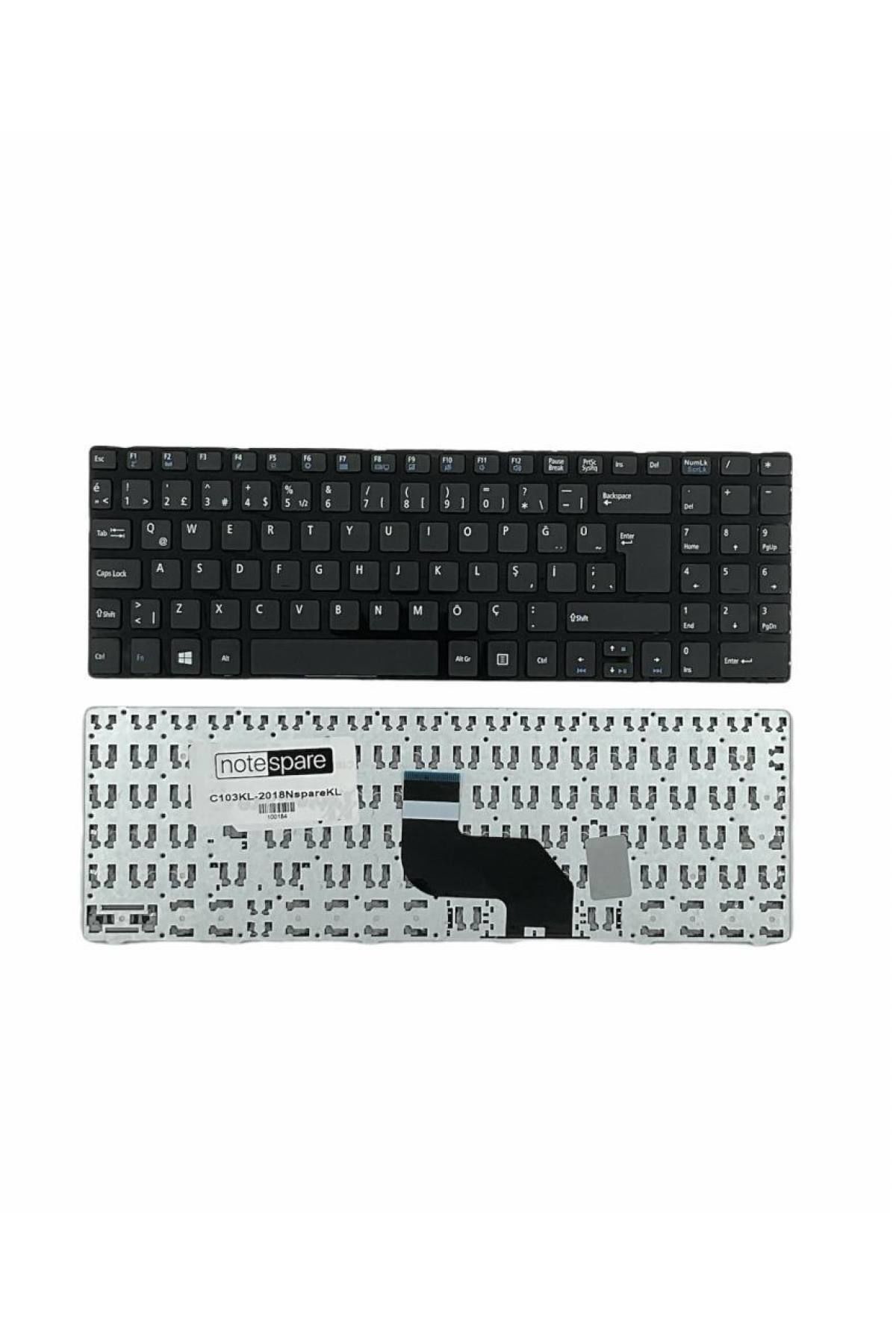 Casper ile Uyumlu V128862AK2, V128862AS2, V128862AK3, V128862BK1 Klavye Siyah Çerçeveli TR