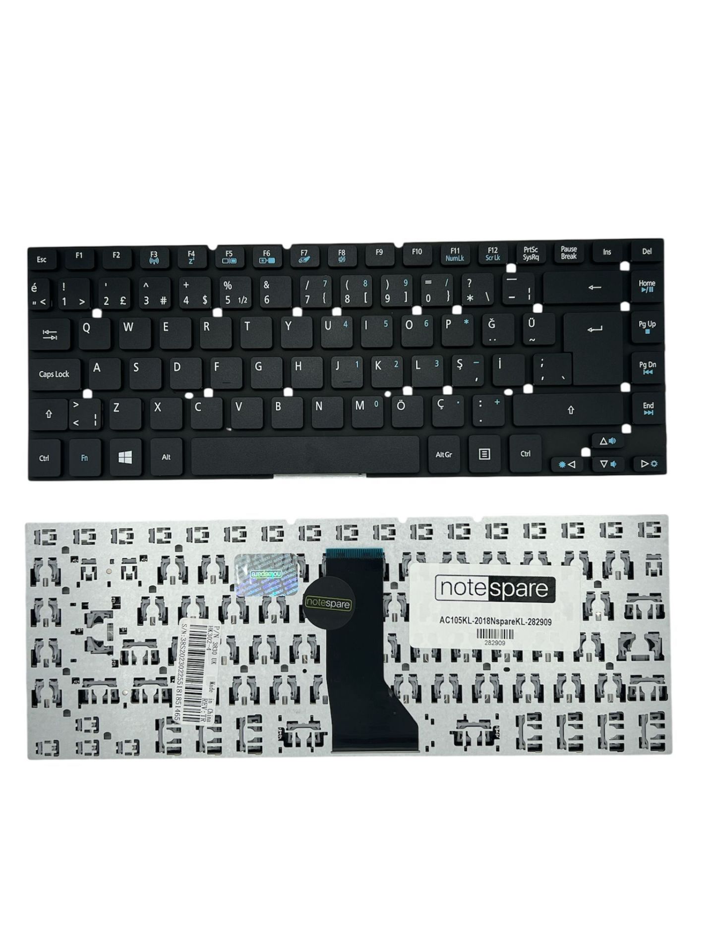 Acer ile Uyumlu Aspire ES1-511-C8GU Notebook Klavye Siyah TR