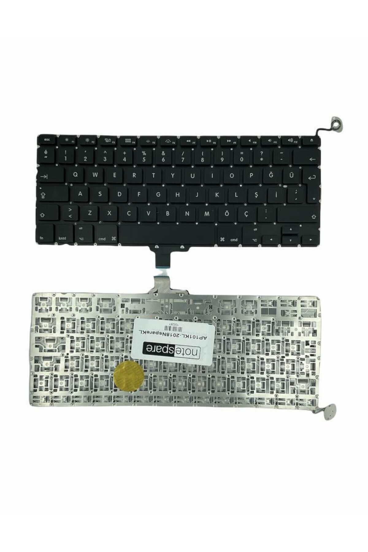 MacBook ile Uyumlu Pro A1278 13.3'' 2009 Notebook Klavye Siyah TR Büyük Enter Versiyon
