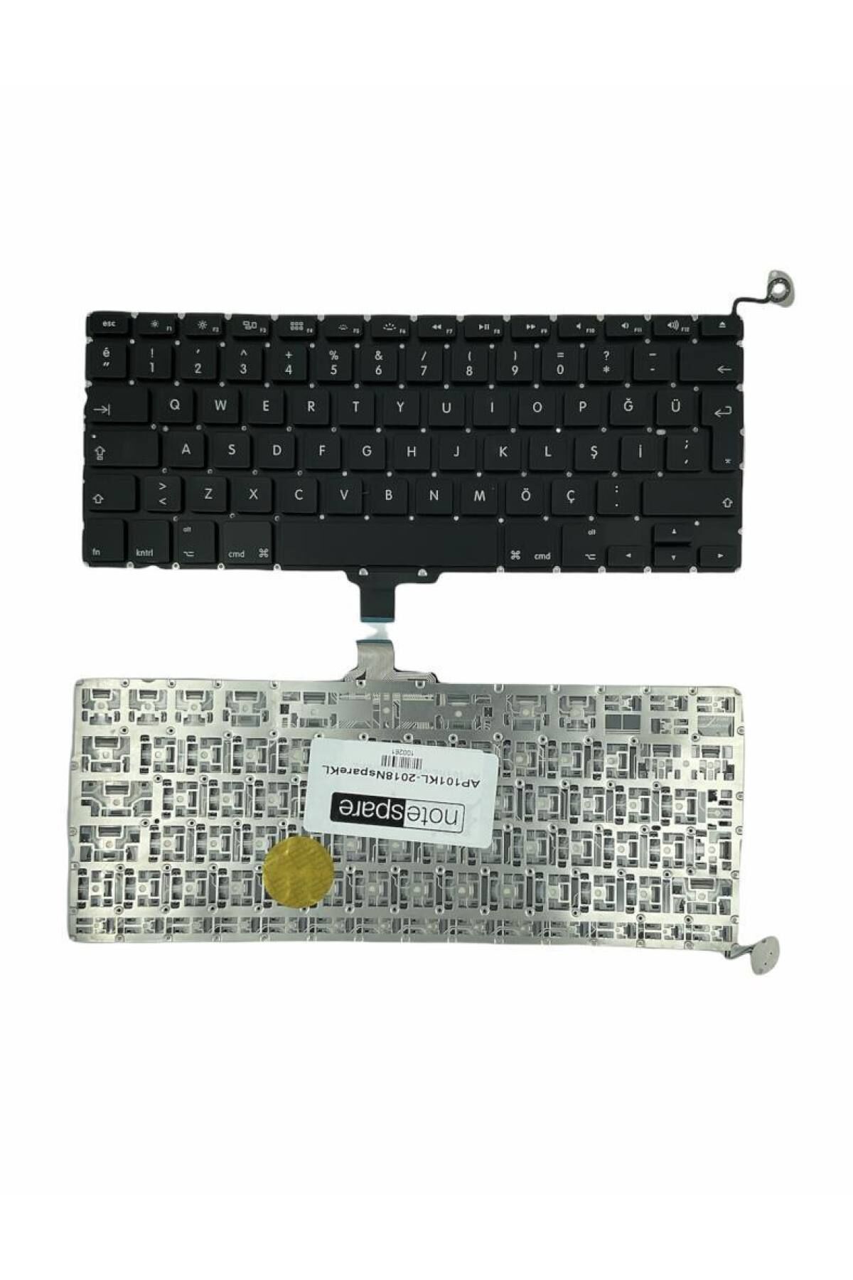 MacBook ile Uyumlu Pro A1278 MB466LL/A (Z0FUQ) Notebook Klavye Siyah TR Büyük Enter Versiyon