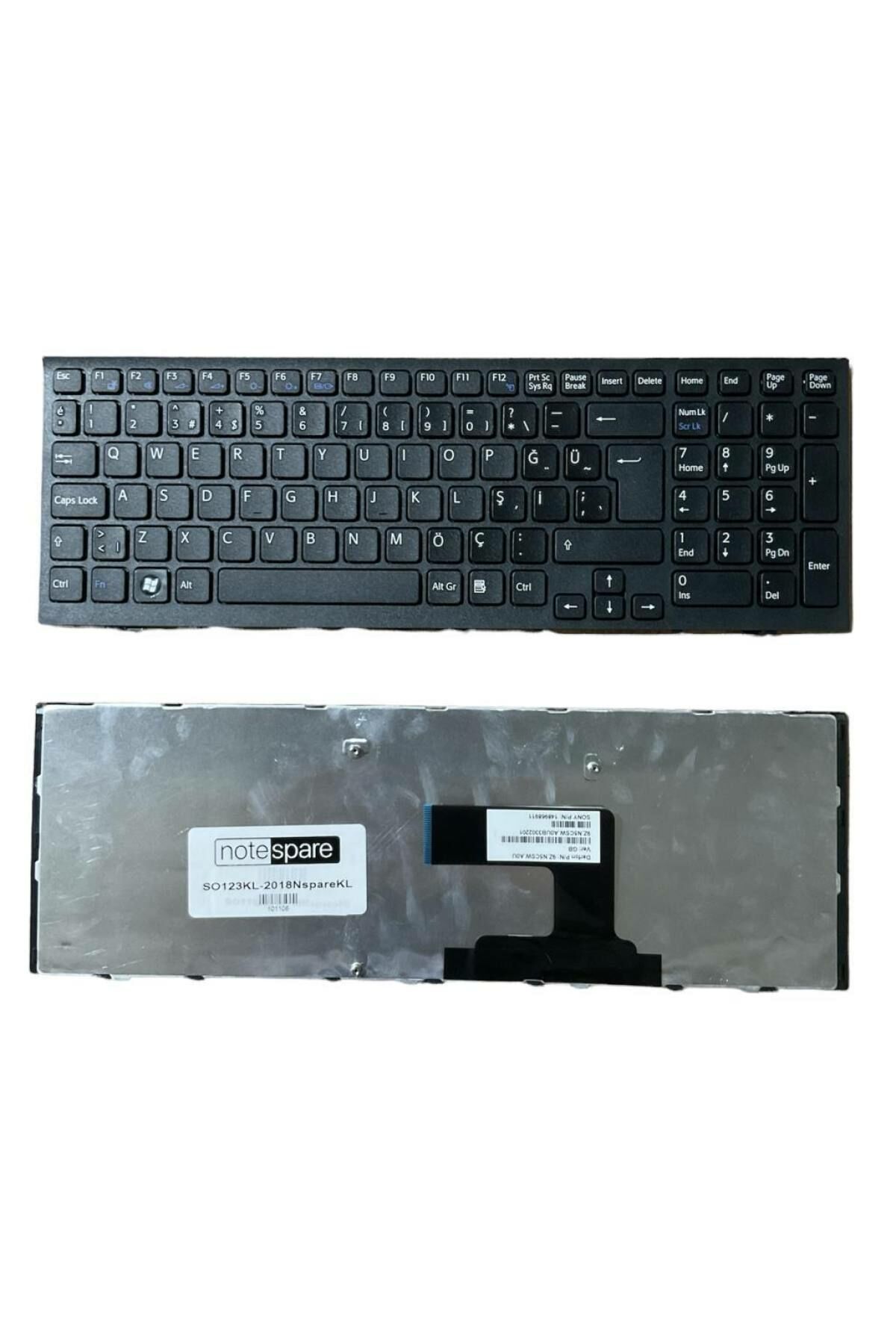 Sony ile Uyumlu Vaio VPC-EL25EC, VPC-EL25EC/B, VPC-EL25EG/B Notebook Klavye Siyah TR