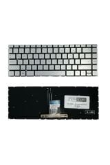 Hp ile Uyumlu 14-CF2015NT, 14-CF2016NT, 14-CF3000, 14-CK0000NT Notebook Klavye Işıklı Gümüş Gri TR