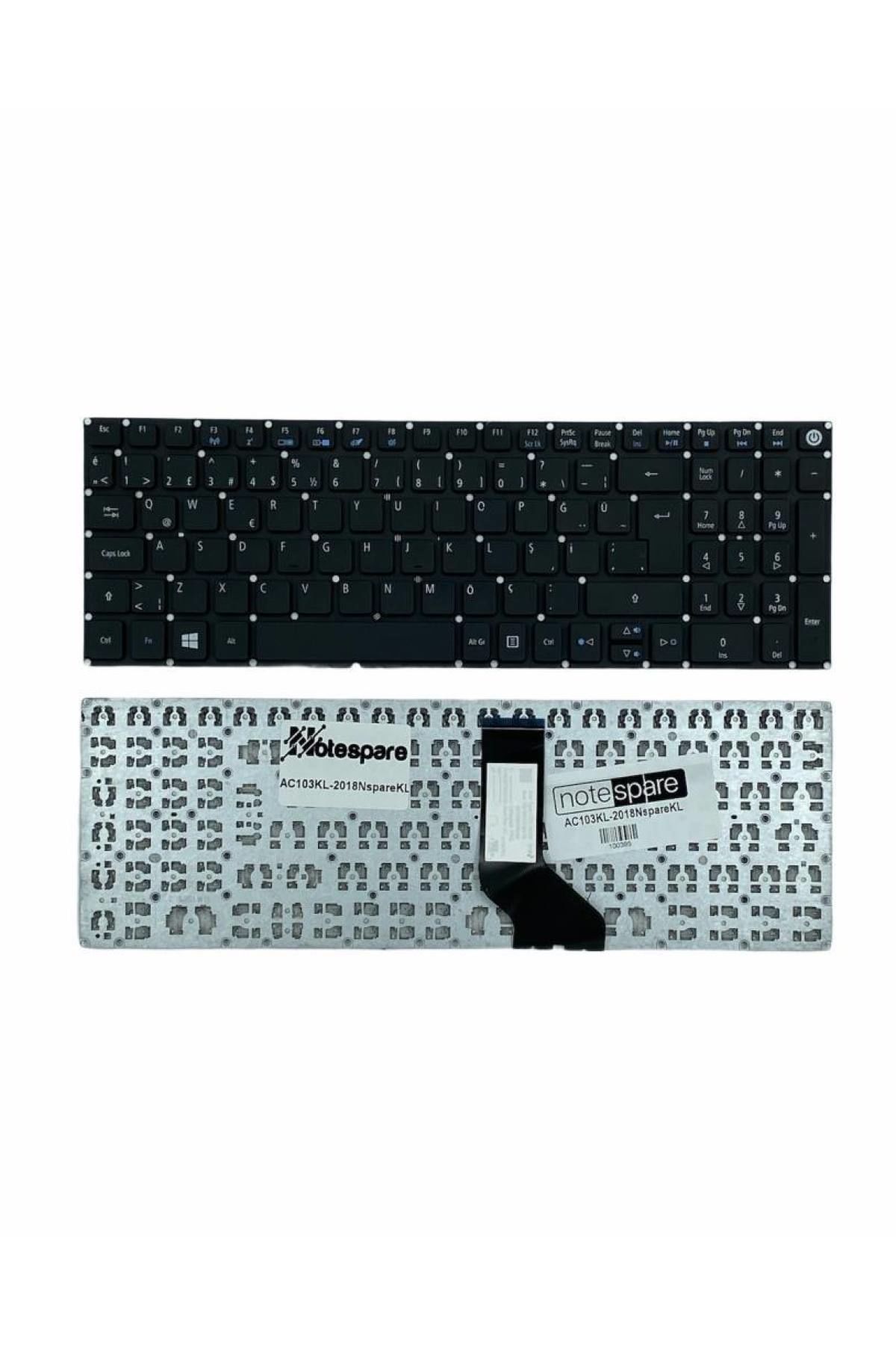Acer ile Uyumlu Aspire ES1-732-P7YA, F5-572G-56MA Notebook Klavye Siyah TR