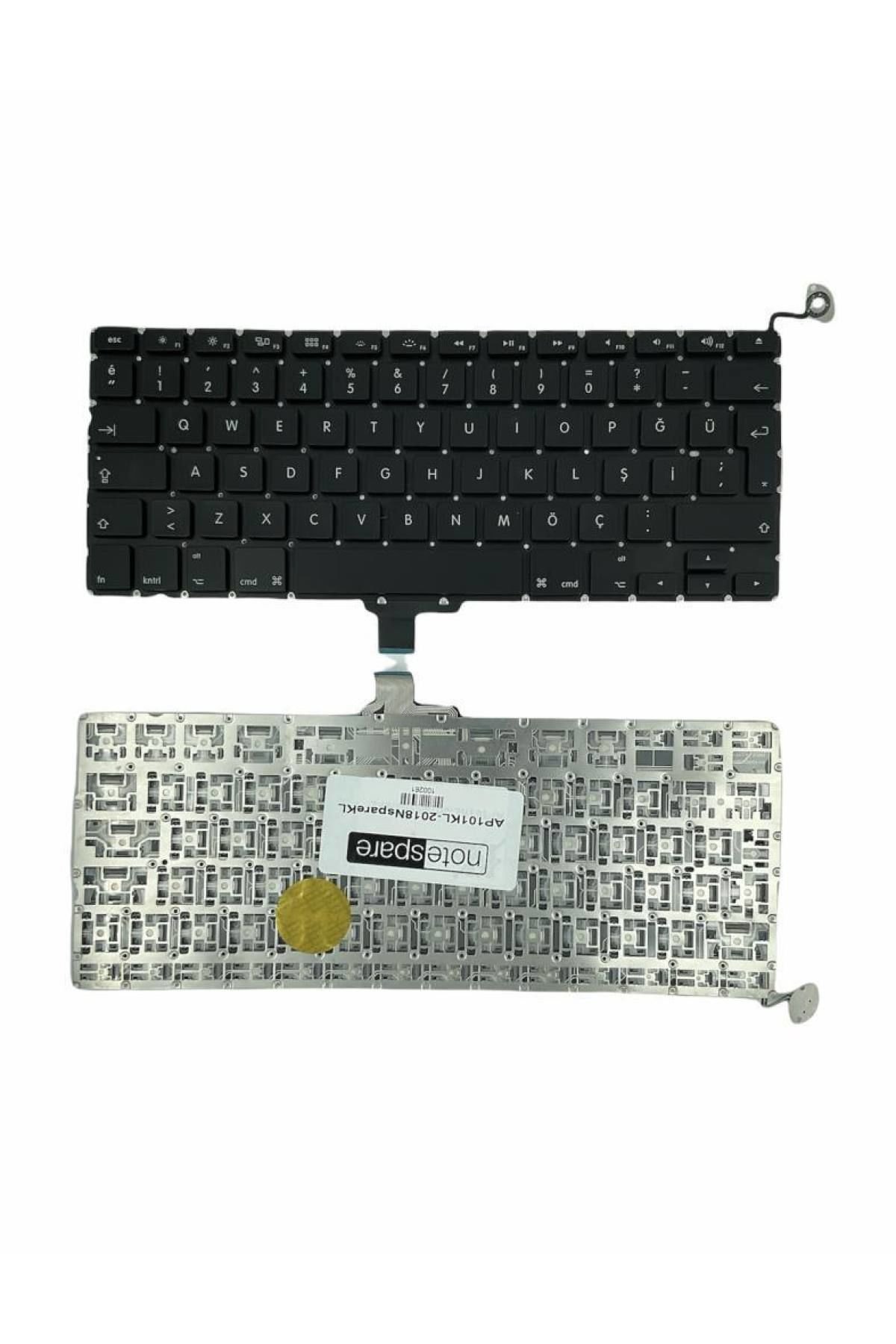 MacBook ile Uyumlu Pro A1278 MD102LL/A Notebook Klavye Siyah TR Büyük Enter Versiyon