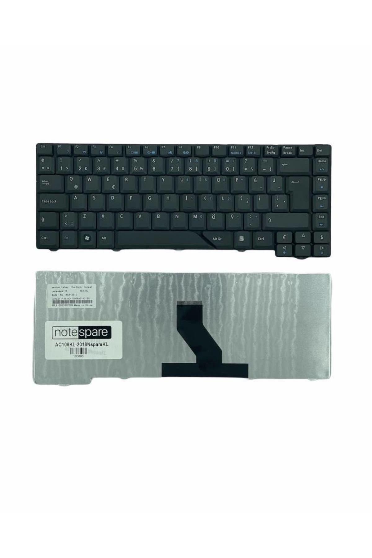 Acer ile Uyumlu Aspire 4210, 4220, 4310, 4315, 4320, 4330 Notebook Klavye Siyah TR