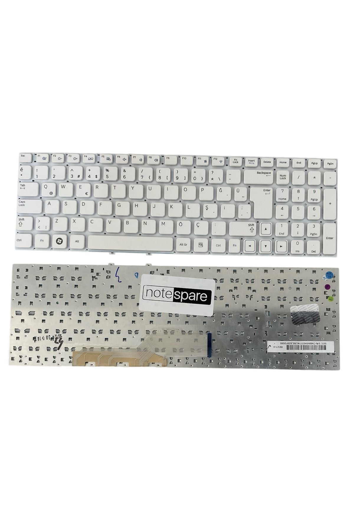 Samsung ile Uyumlu NP300V5A-S0DTR, NP300V5A-S0ETR, NP300V5A-S0FTR Notebook Klavye Beyaz TR