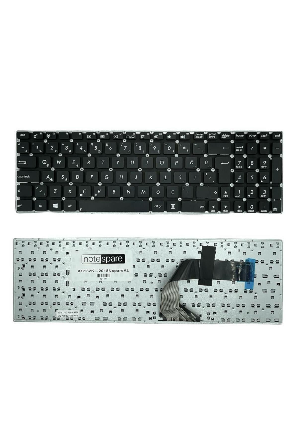 Asus ile Uyumlu AEXJB00110, KBAS055C, BZ.N0S5Q.001, BZ.N0S5Q.10E Notebook Klavye Siyah TR