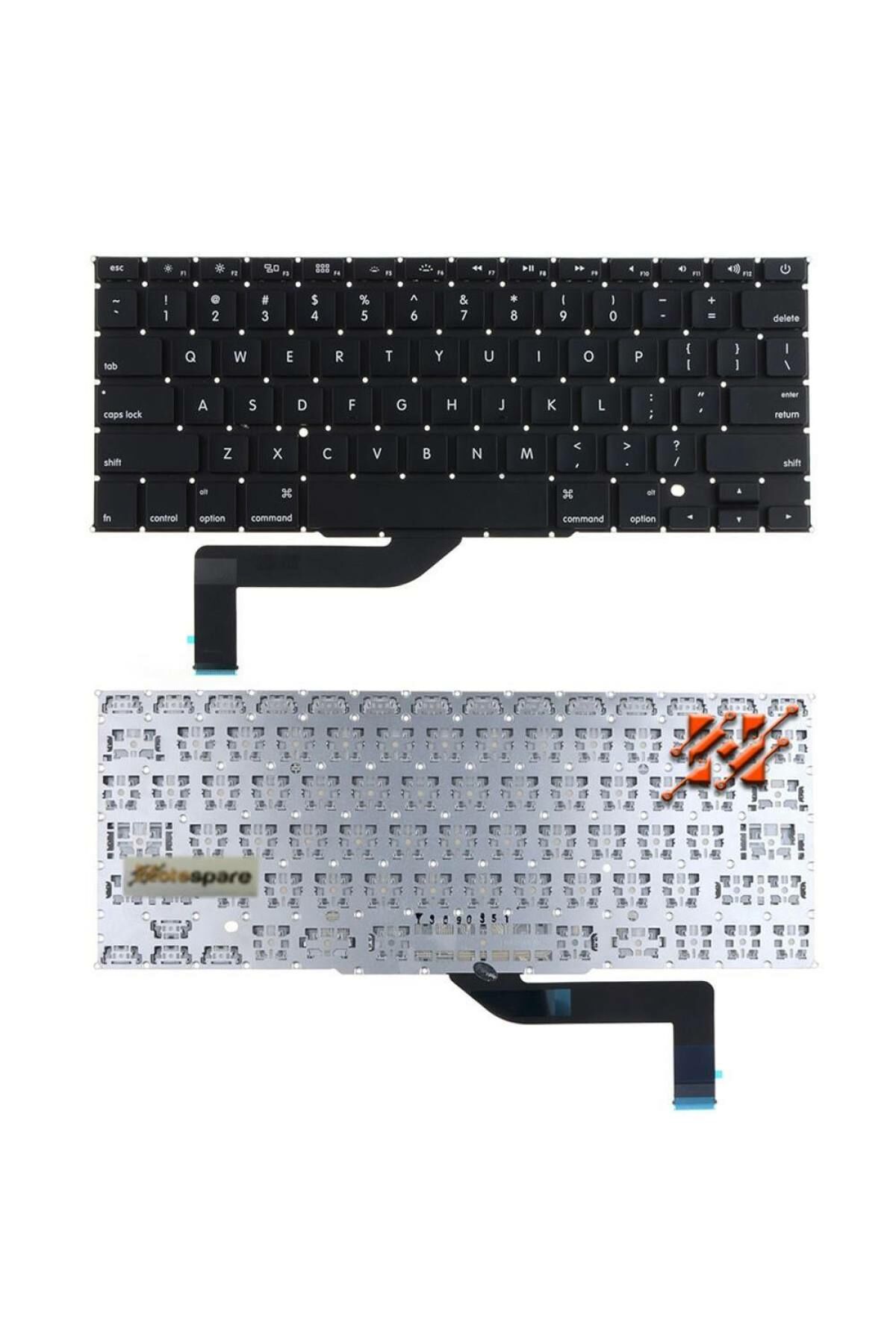 Macbook ile Uyumlu Pro 15'' A1398 BTO/CTO Notebook Klavye Siyah TR Küçük Enter Versiyon