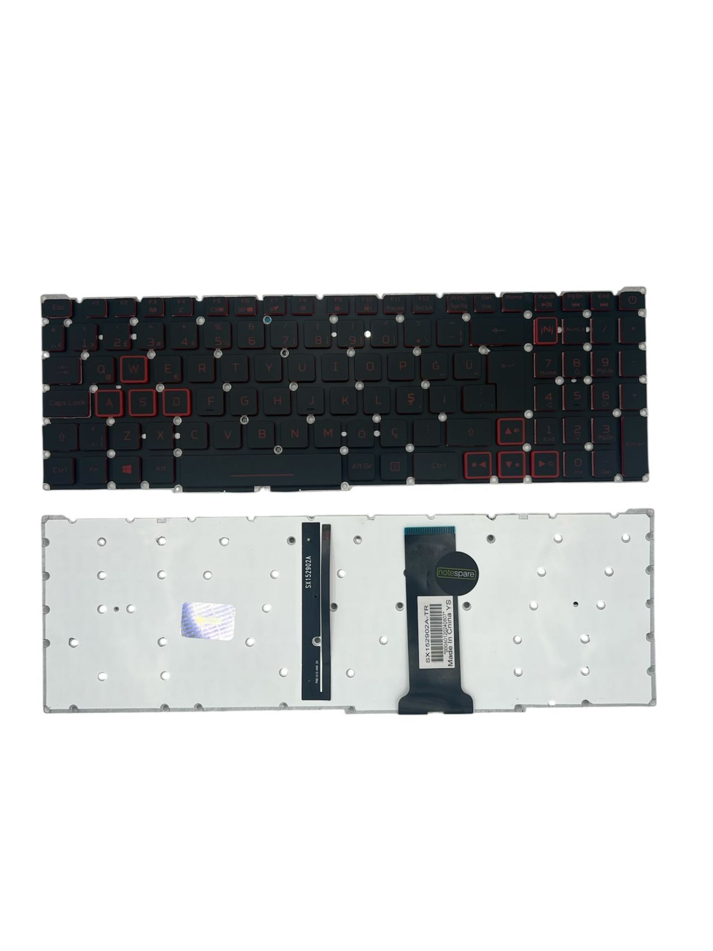 Acer ile Uyumlu Nitro 5 AN515-55 NH.Q7JEY.007 Işıklı Klavye Siyah TR ( Kırmızı Aydınlatma Versiyon )