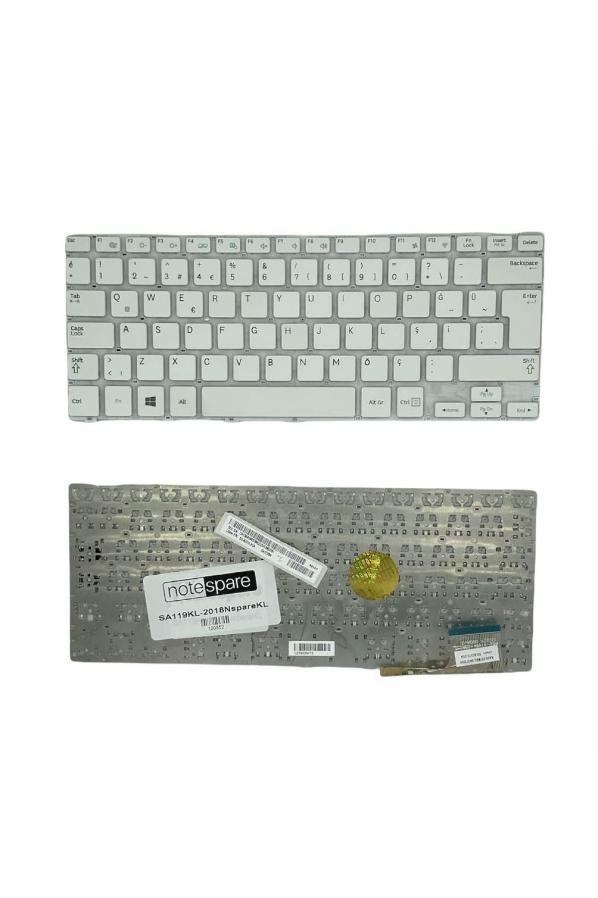 Samsung ile Uyumlu 915S3G, NP905, Np910, Np915 Notebook Klavye Beyaz TR