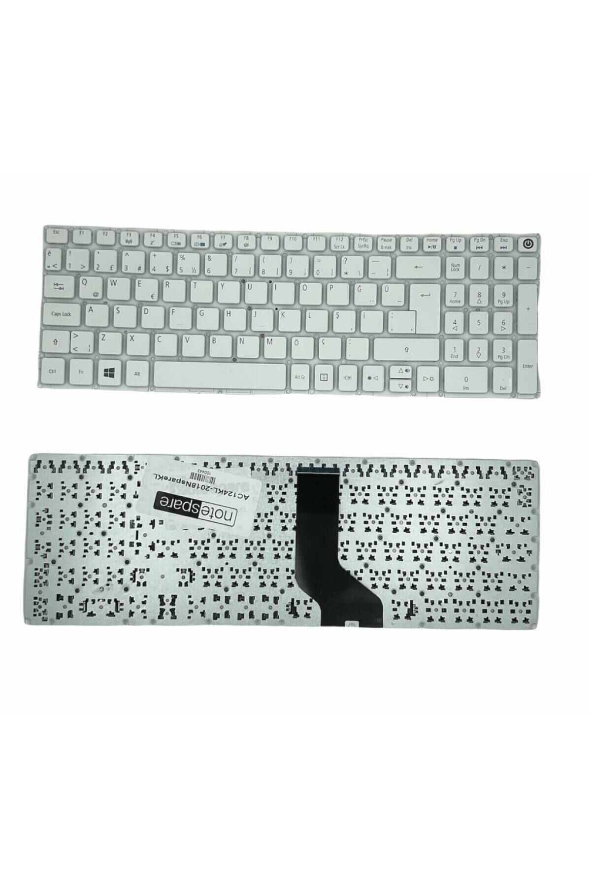 Acer ile Uyumlu FBZRT001010, PK131NX2A21 Notebook Klavye Beyaz TR