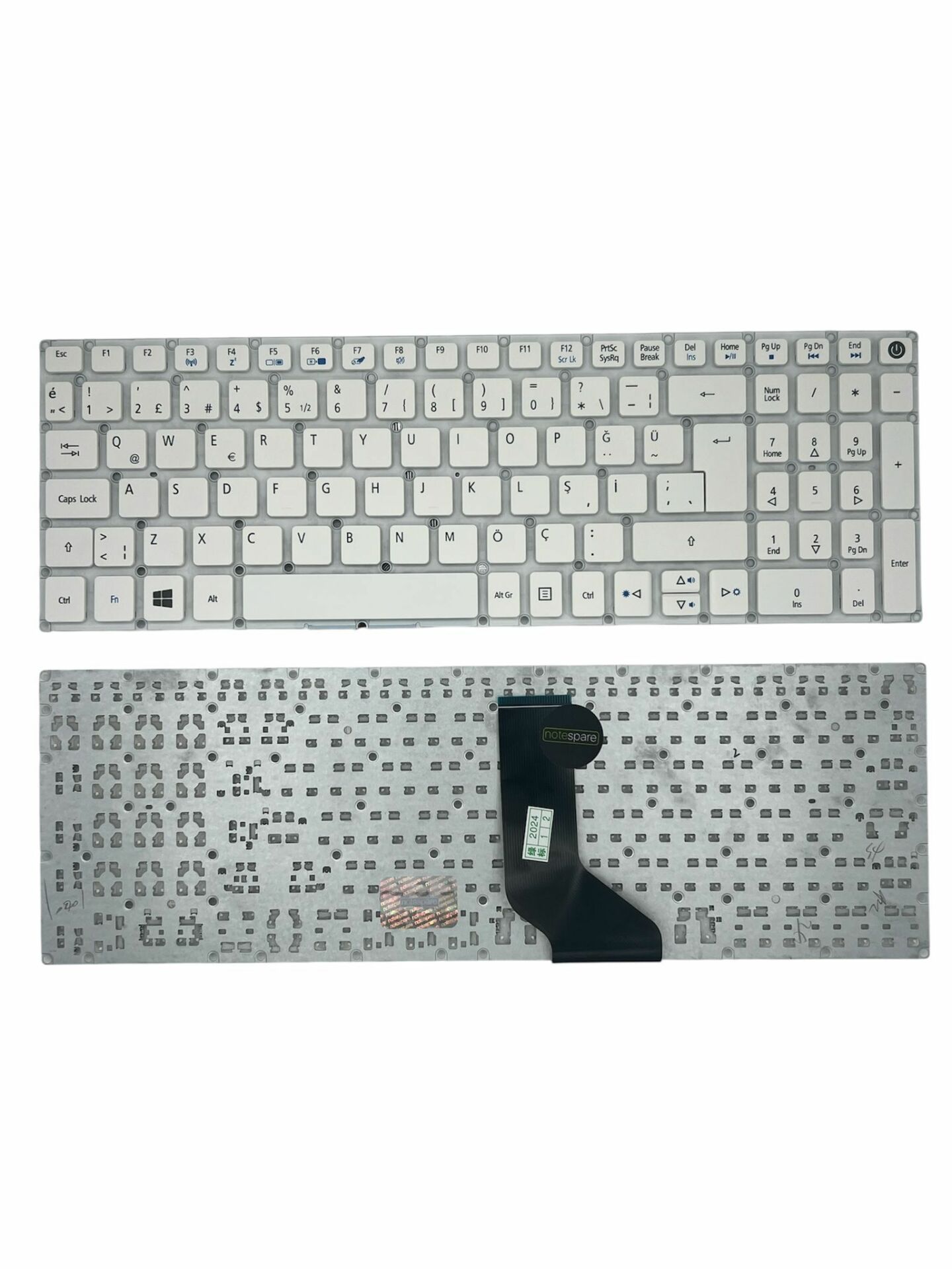 Acer ile Uyumlu LV5P-A50BWL, LV5T-A50B, LV5T-A51B Notebook Klavye Beyaz TR