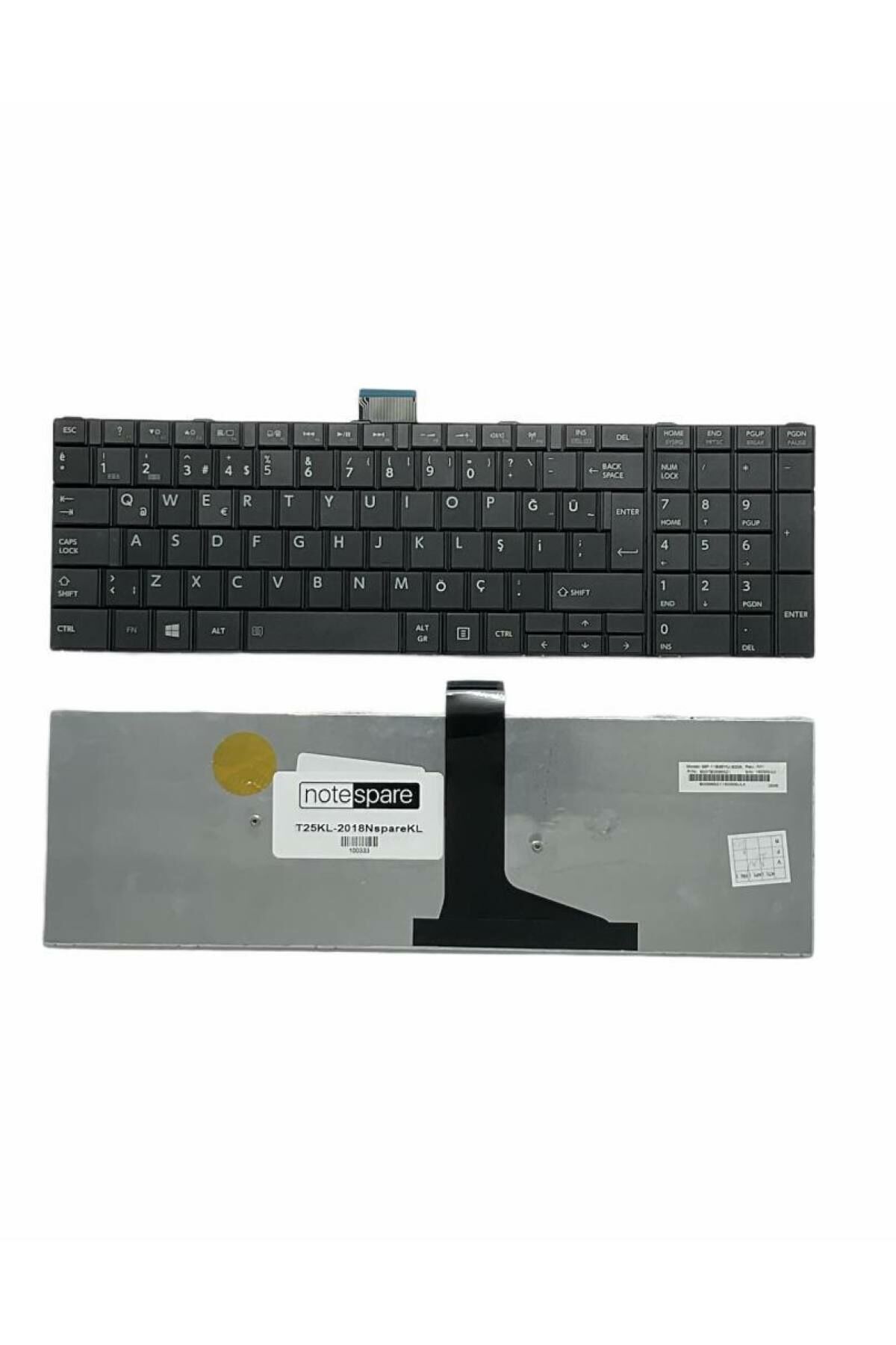 Toshiba ile Uyumlu Satellite L70-A-10C, L70-A-10G, L70-A-10J Notebook Klavye Siyah TR