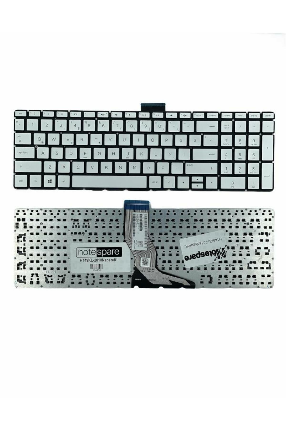 Hp ile Uyumlu 15-BW018NT (2CL50EA), 15-BW019NT (2CL51EA) Klavye Gümüş Gri TR
