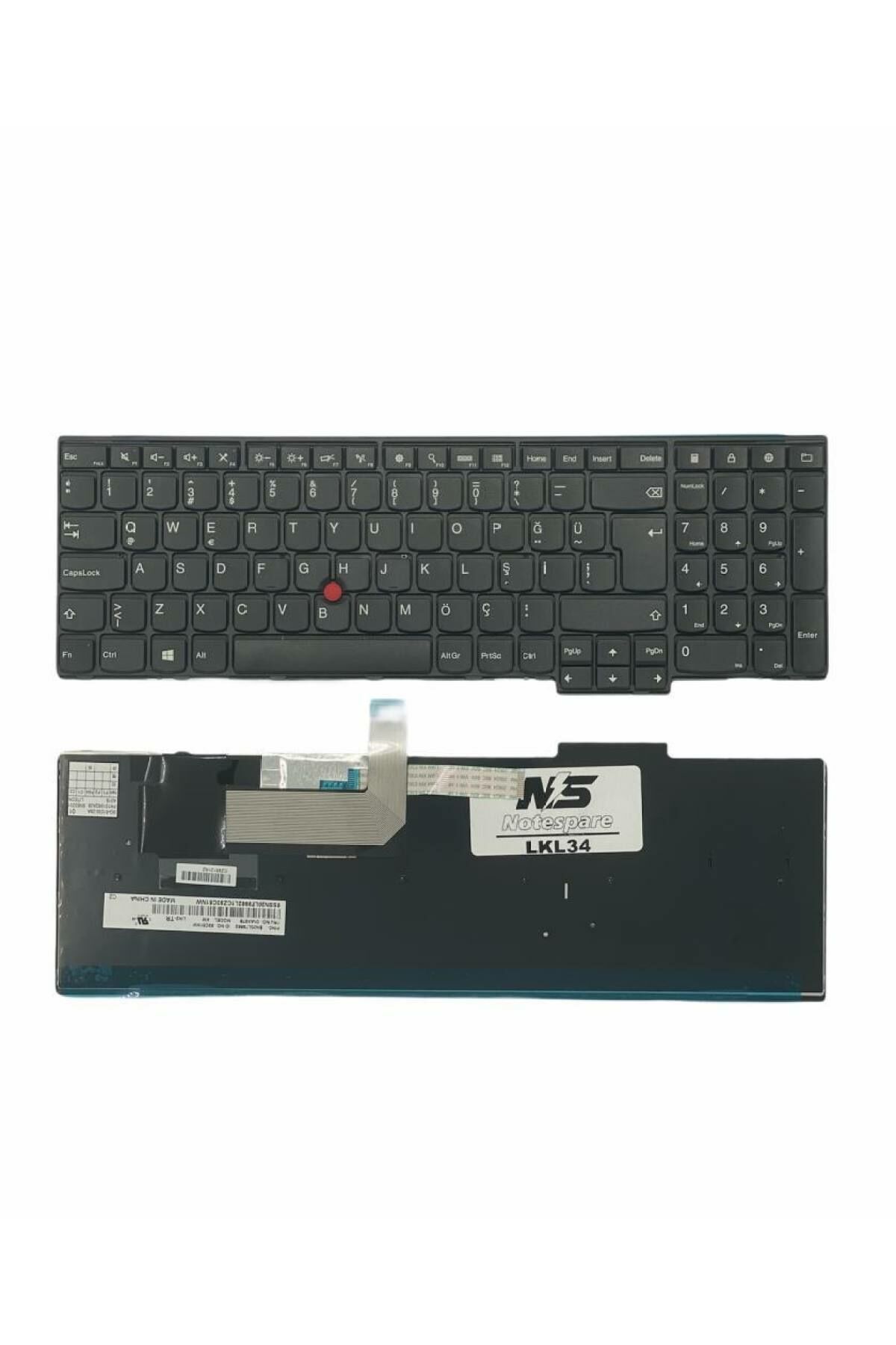 Lenovo ile Uyumlu ThinkPad E540 20C600LLTX, E540 20C6S05300 Notebook Klavye Siyah TR