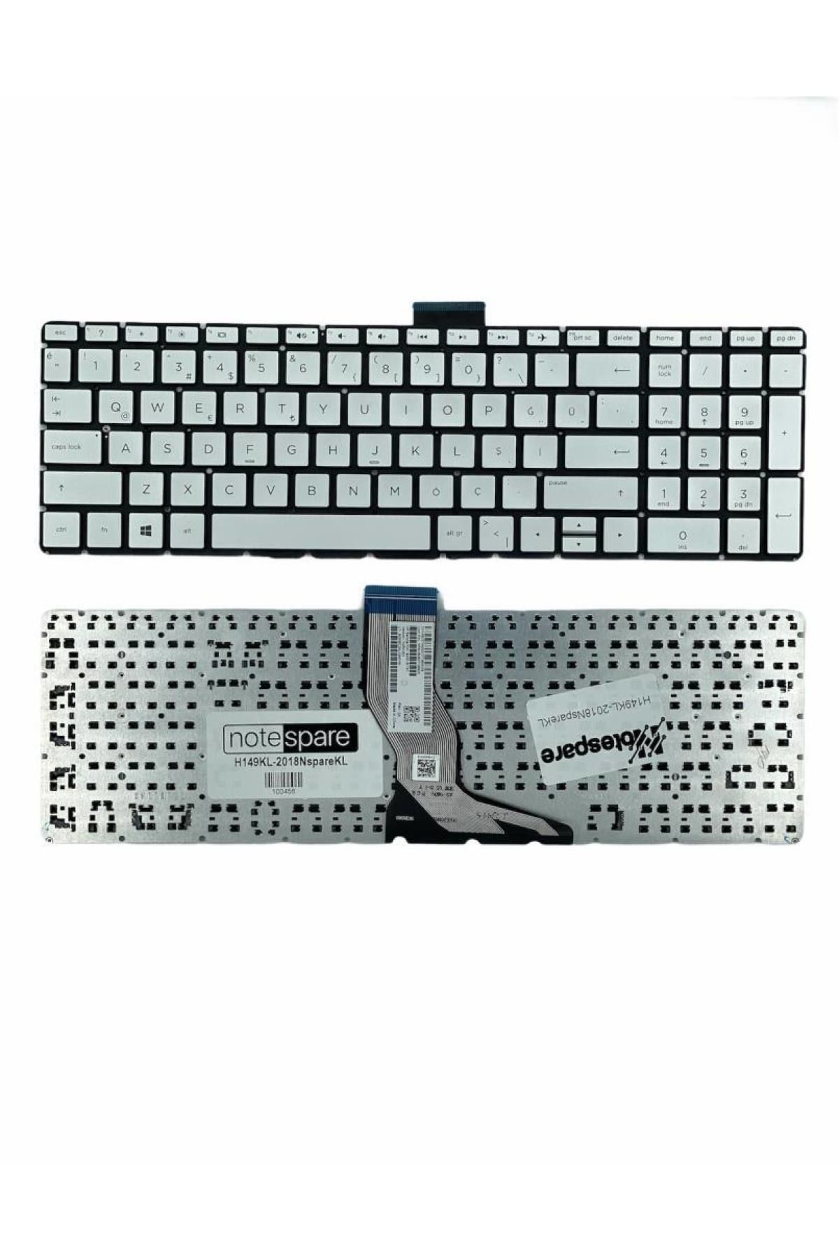 Hp ile Uyumlu 17-BS005NT (3CD06EA), 17-BS006NT (3CD07EA) Klavye Gümüş Gri TR