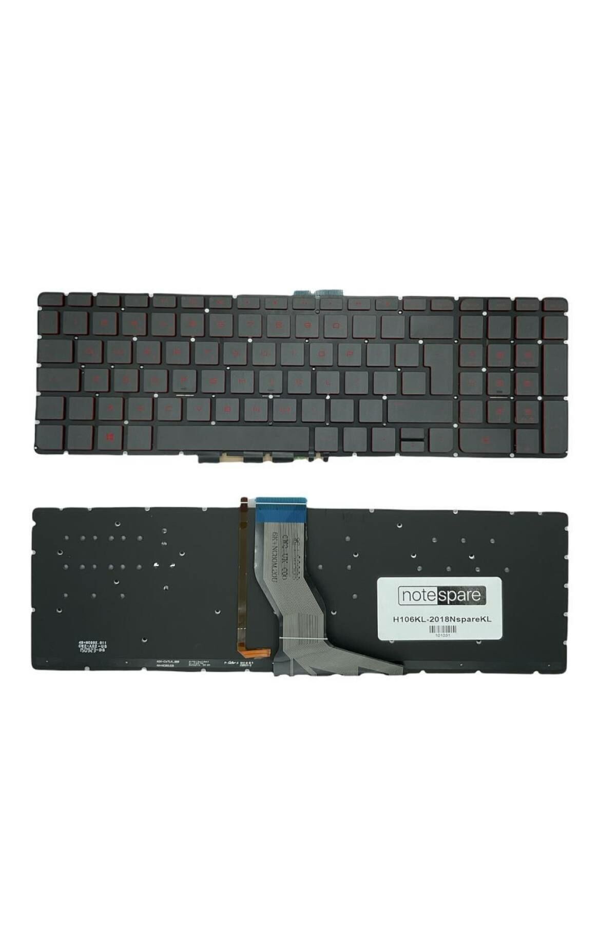 Hp ile Uyumlu Pavilion 15-bc302nt, 15-bc303nt, 15-bk000nt Notebook Işıklı Klavye Siyah TR