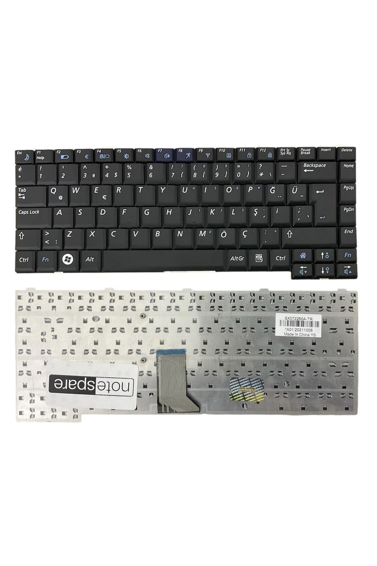 Samsung ile Uyumlu NP-R510-Xs01TR, NP-R510-Xs02TR, NP-R510-Xs03TR Notebook Klavye Siyah TR