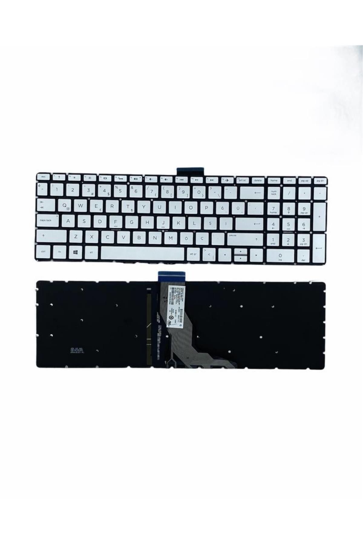 Hp ile Uyumlu 15S-FQ2045NT (2N2N8EA), 15S-FQ2049NT (2N2U8EA) Işıklı Klavye Gümüş Gri TR