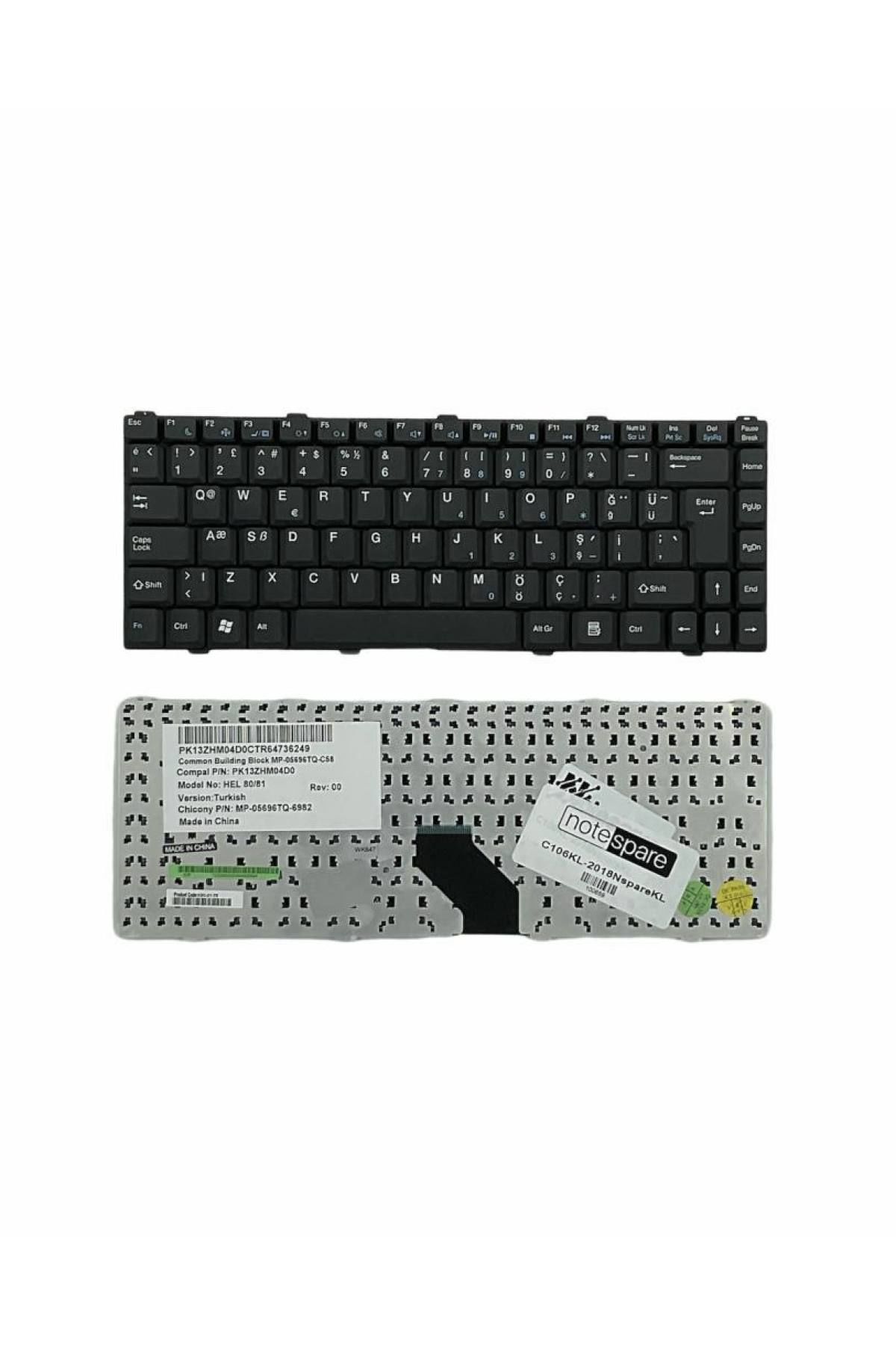 Casper ile Uyumlu PK1301806D0, PK1301Q0350, PK1301S01D0, PK1301S03D0 Notebook Klavye Siyah TR
