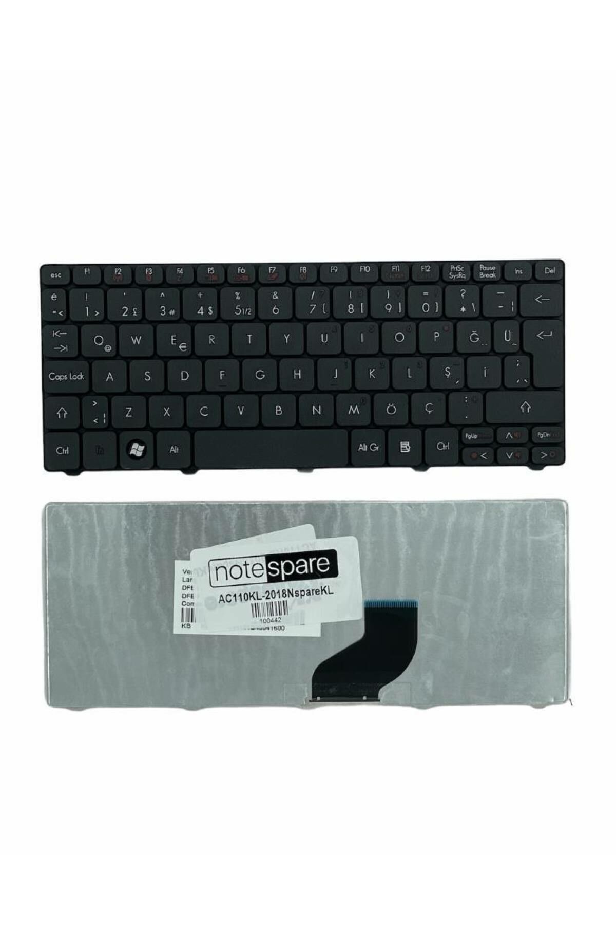 Acer ile Uyumlu Aspire AOD255-28Q, AOD255E-28KK, AOD255-28QRR Notebook Klavye Siyah TR