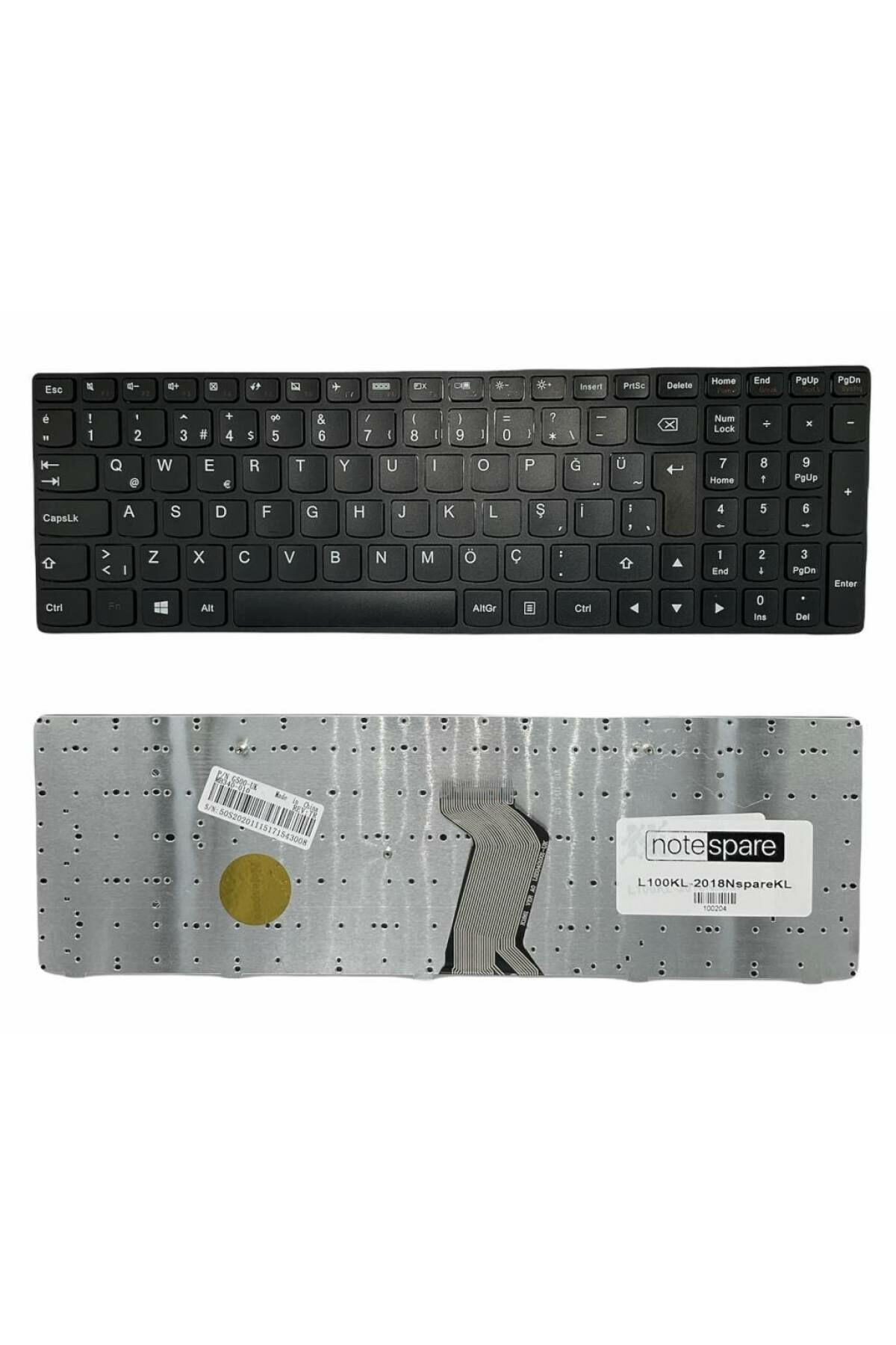 Lenovo ile Uyumlu G500-TUR, T4G9-TUR Notebook Klavye Siyah TR