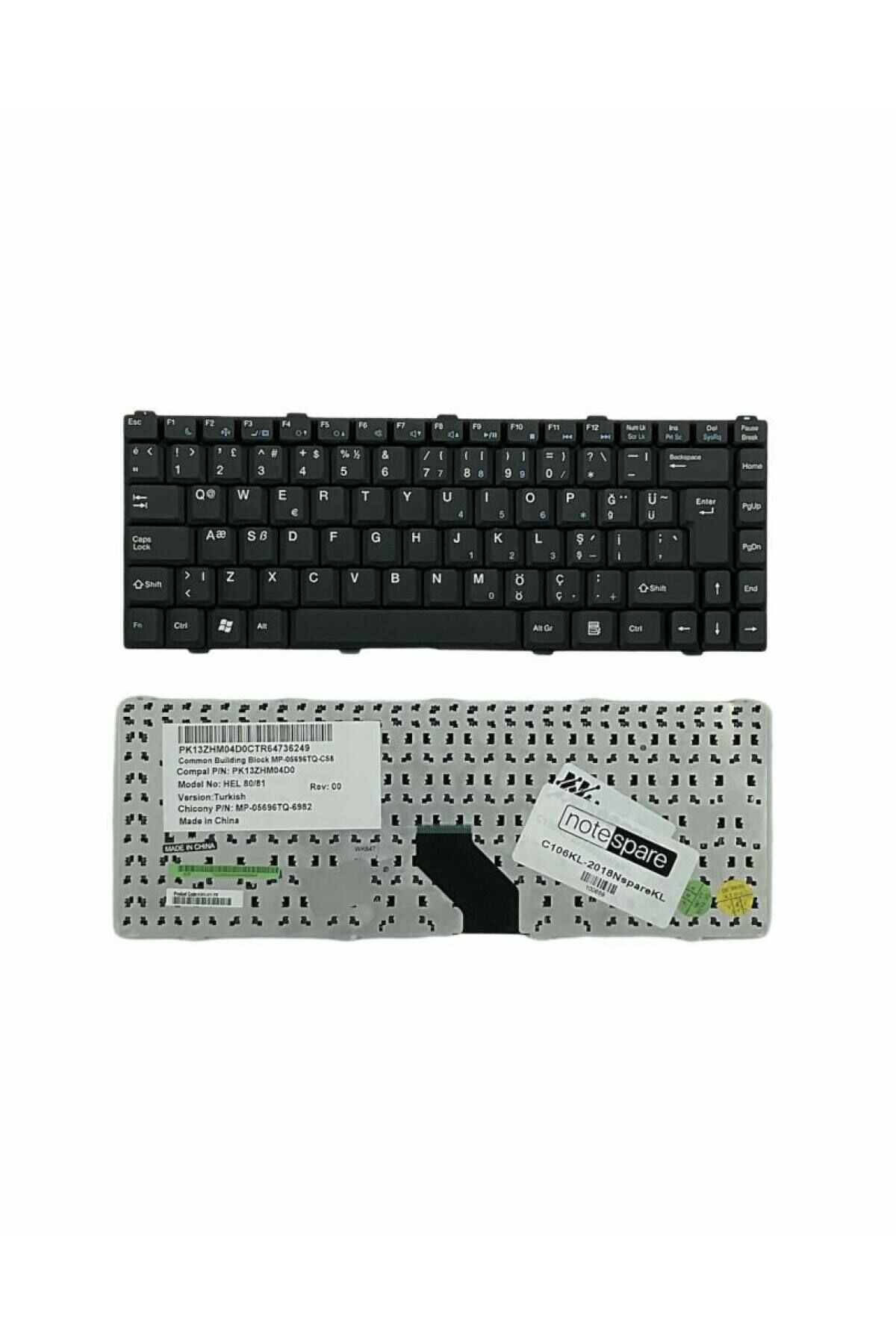 Vestel ile Uyumlu Onyx Game 15.4'' Notebook Klavye Siyah TR
