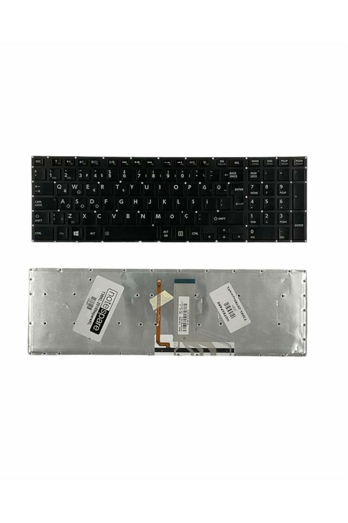Toshiba ile Uyumlu Qosmio X70-A-11K, X70-A-12U, X70-A-135 Notebook Klavye Işıklı Siyah TR
