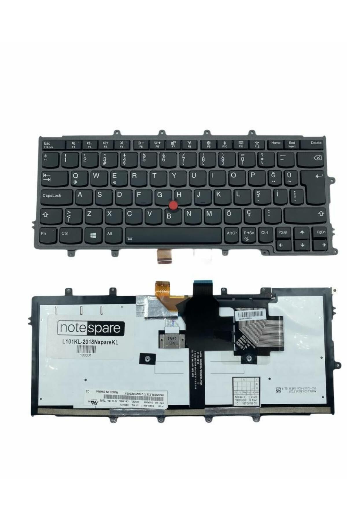 Lenovo ile Uyumlu ThinkPad 0C44008 Notebook Klavye Işıklı Siyah TR