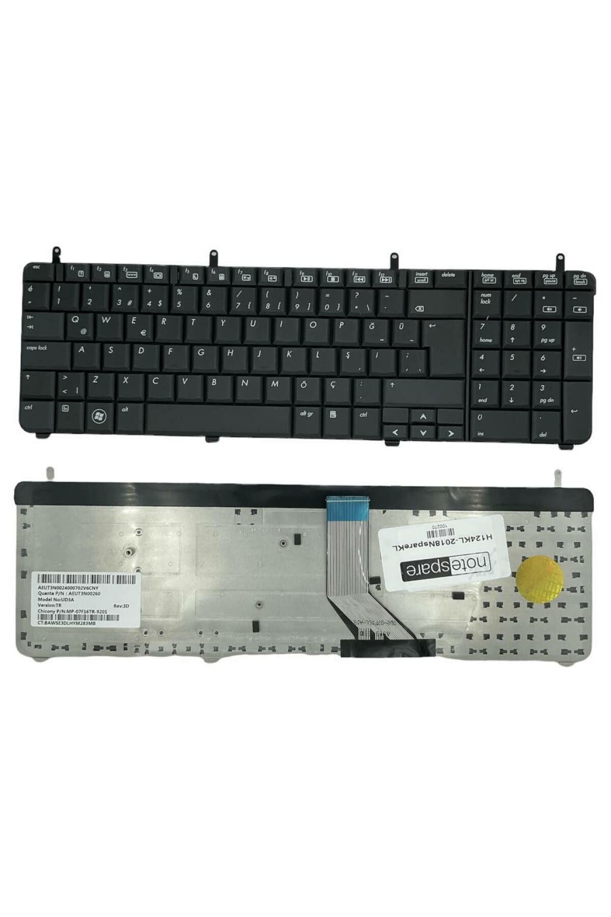 Hp ile Uyumlu AUT5UKM2Y00BQ, NSK-H8N01 Notebook Klavye Siyah TR