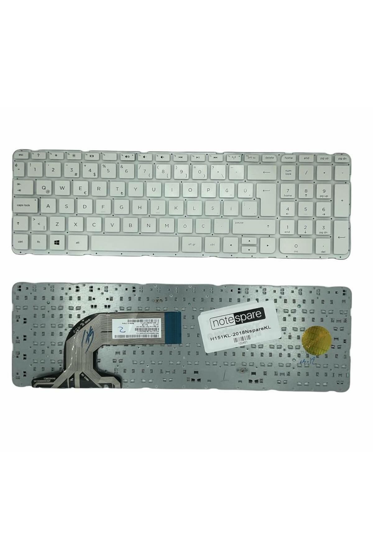 Hp ile Uyumlu Compaq 15-h, 15-h000, 15-h200 Notebook Klavye Beyaz TR