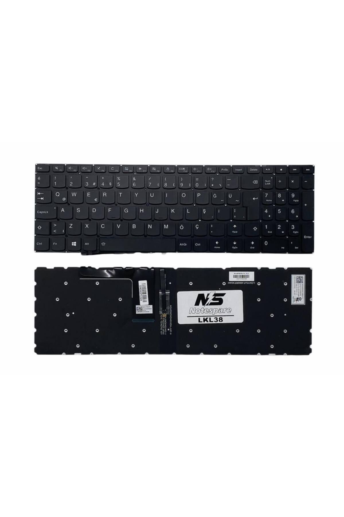 Lenovo ile Uyumlu 80SR006QTX, 80SV00FATX, 80TT, 80SV, 80ST Notebook Klavye Işıklı Siyah TR