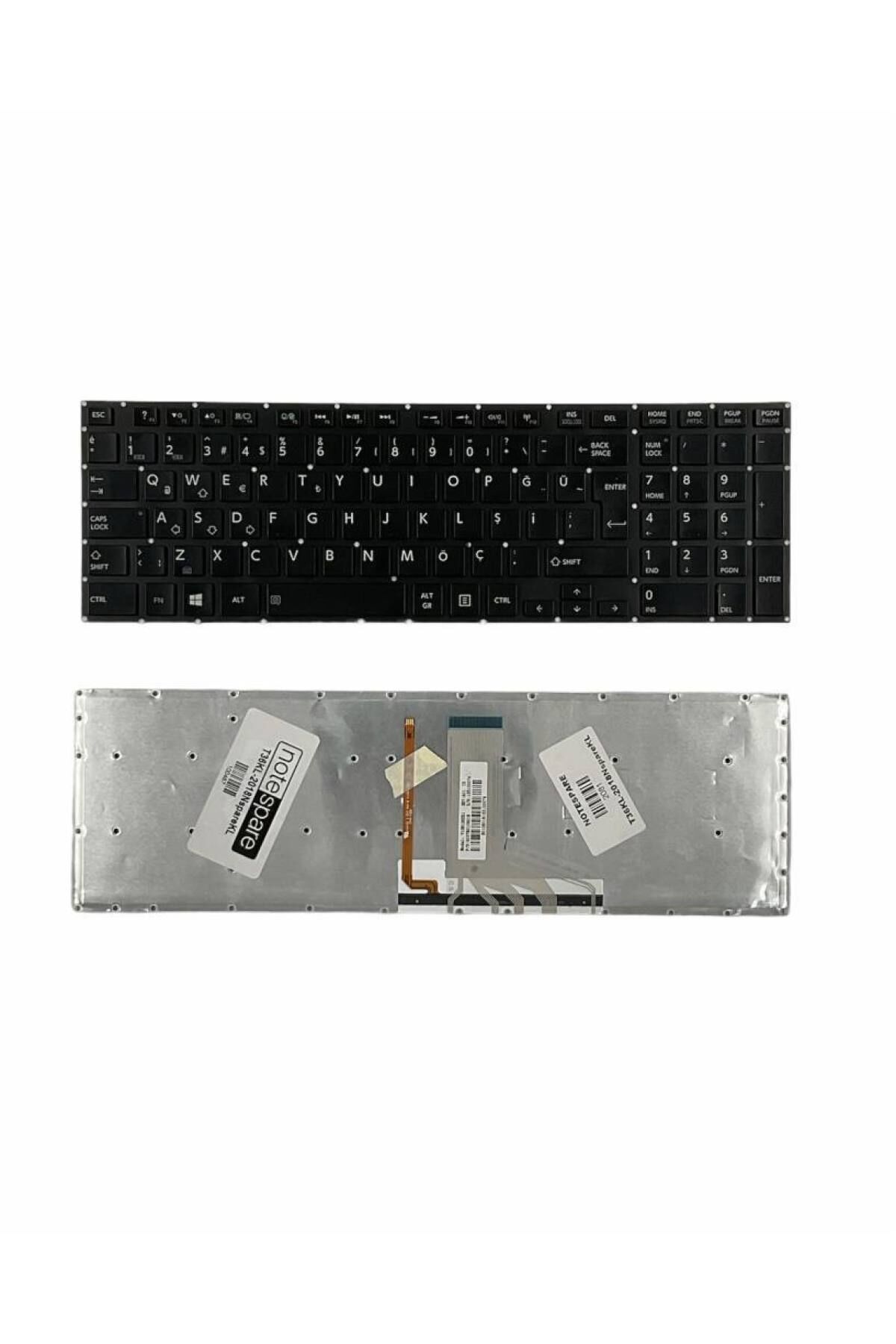 Toshiba ile Uyumlu Satellite P50-B-116, P50-B-117, P50-B-11P Notebook Klavye Işıklı Siyah TR
