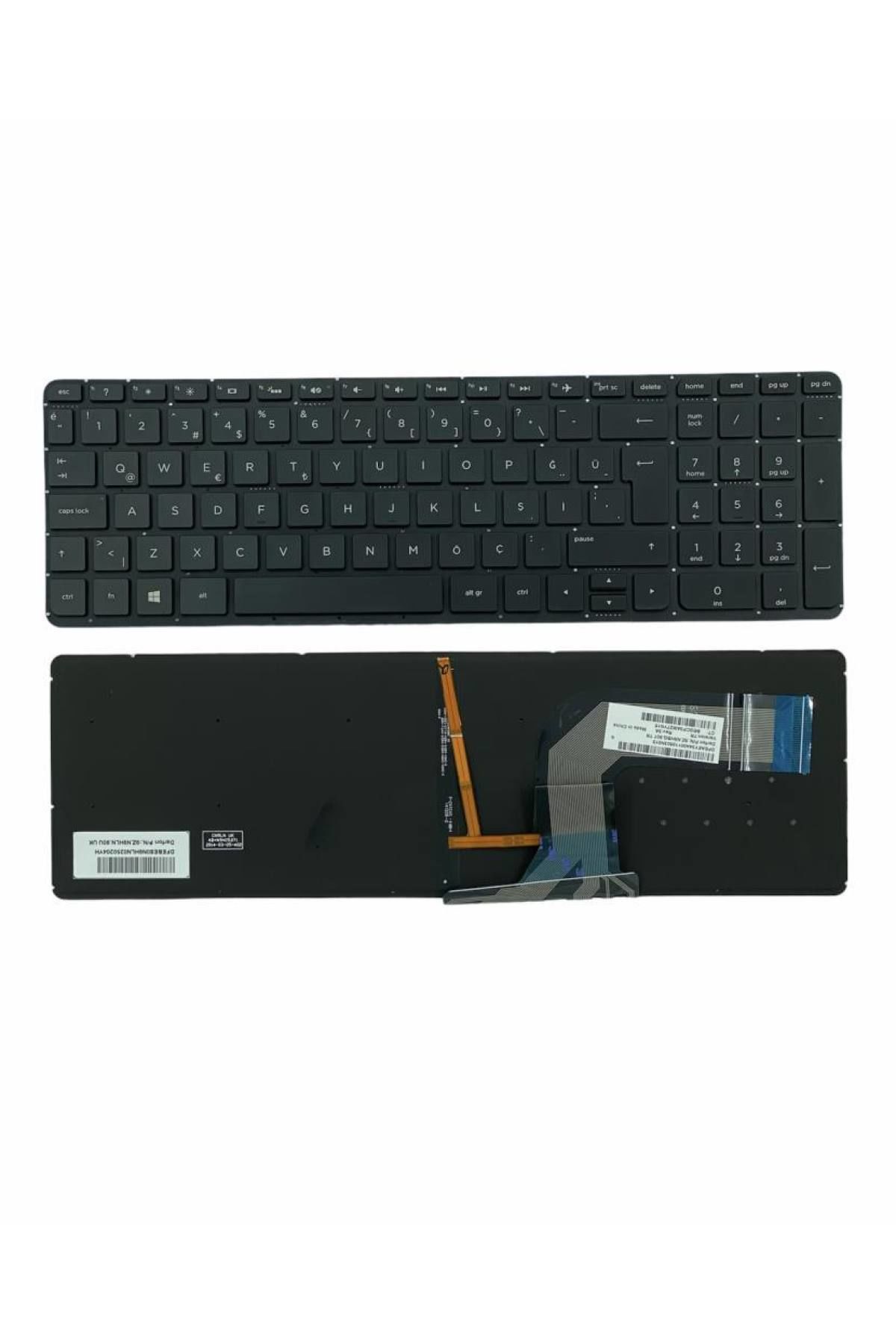 Hp ile Uyumlu Pavilion 15-P019St (J2S68Ea), 15-P019St (J2S68Ea)  Notebook Klavye Işıklı Siyah TR