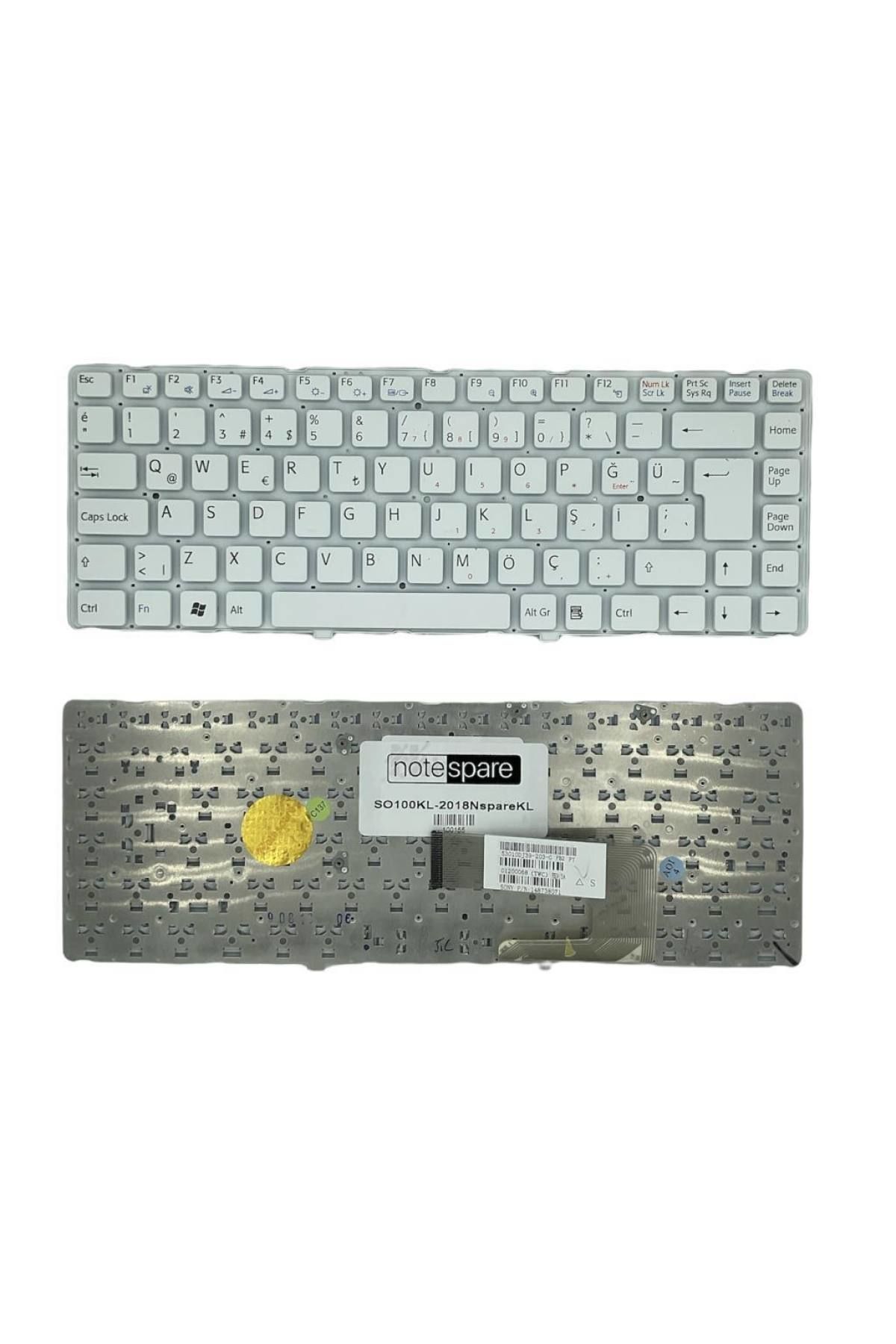 Sony ile Uyumlu Vaio VGN-NW21ZF, VGN-NW21ZF/S, VGN-NW21ZF/T, VGN-NW240F Notebook Klavye Beyaz TR