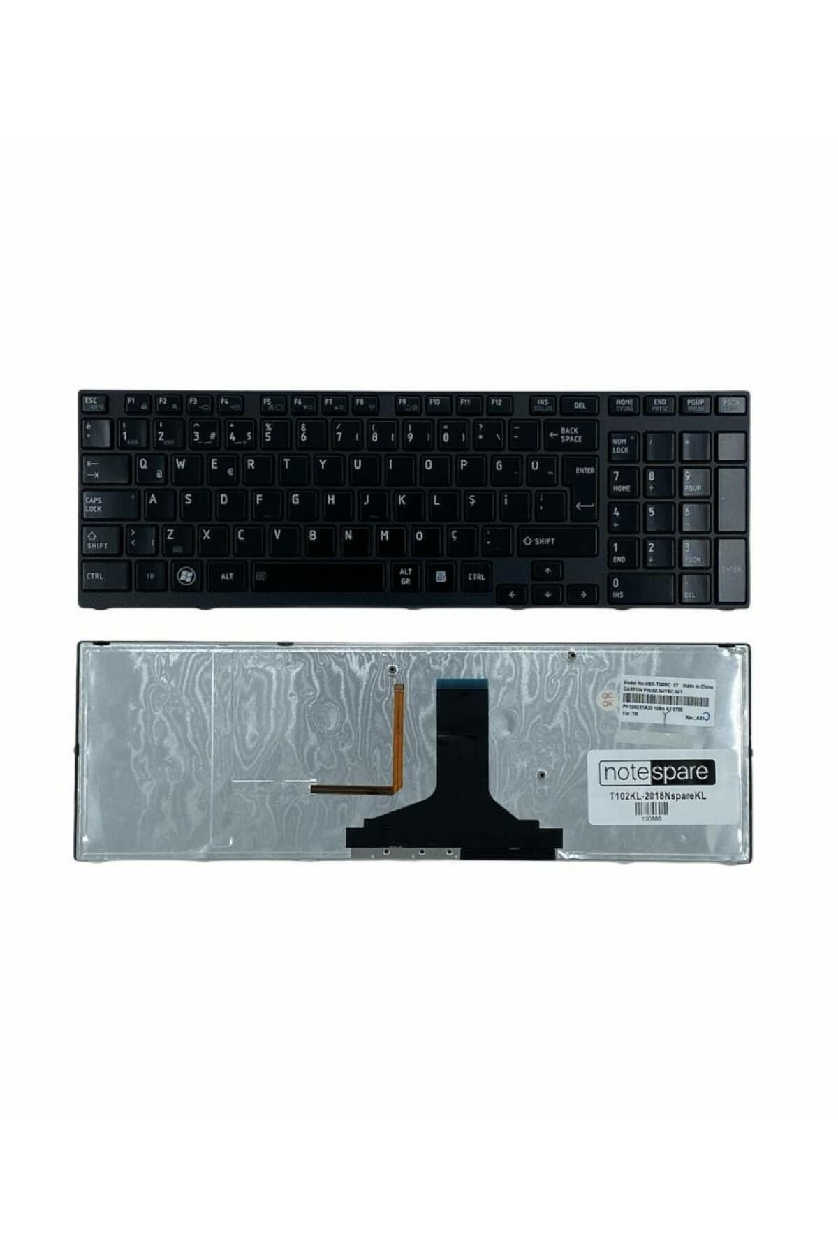 Toshiba ile Uyumlu Satellite P755-11R, P755-120, P755-12F Notebook Klavye Işıklı Siyah TR