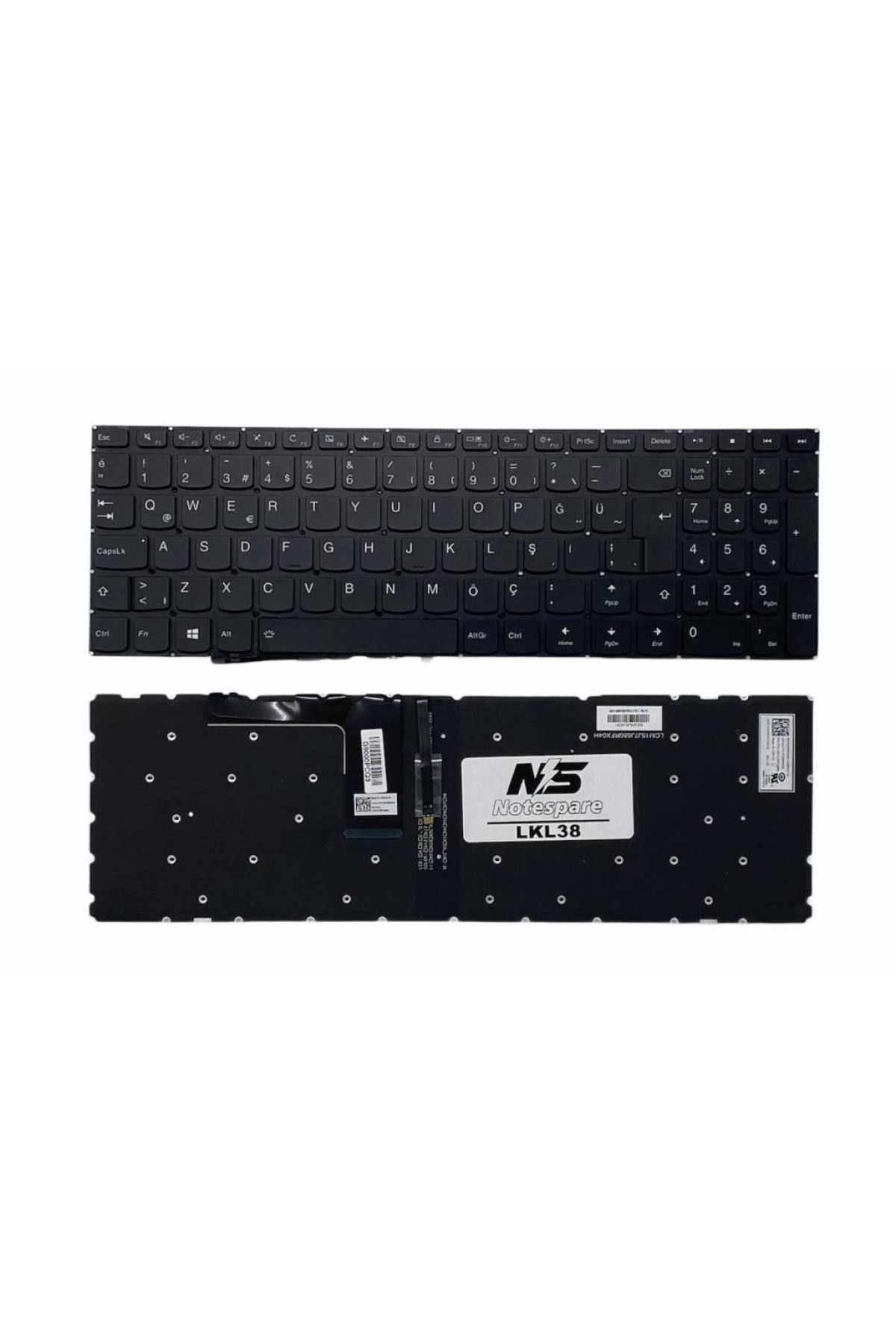 Lenovo ile Uyumlu IP510-15IKB, IP510-15ISK Notebook Klavye Işıklı Siyah TR