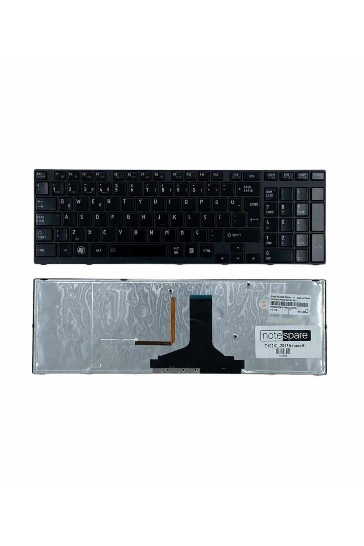 Toshiba ile Uyumlu Satellite P755-12K, P755-12L, P755-12M Notebook Klavye Işıklı Siyah TR